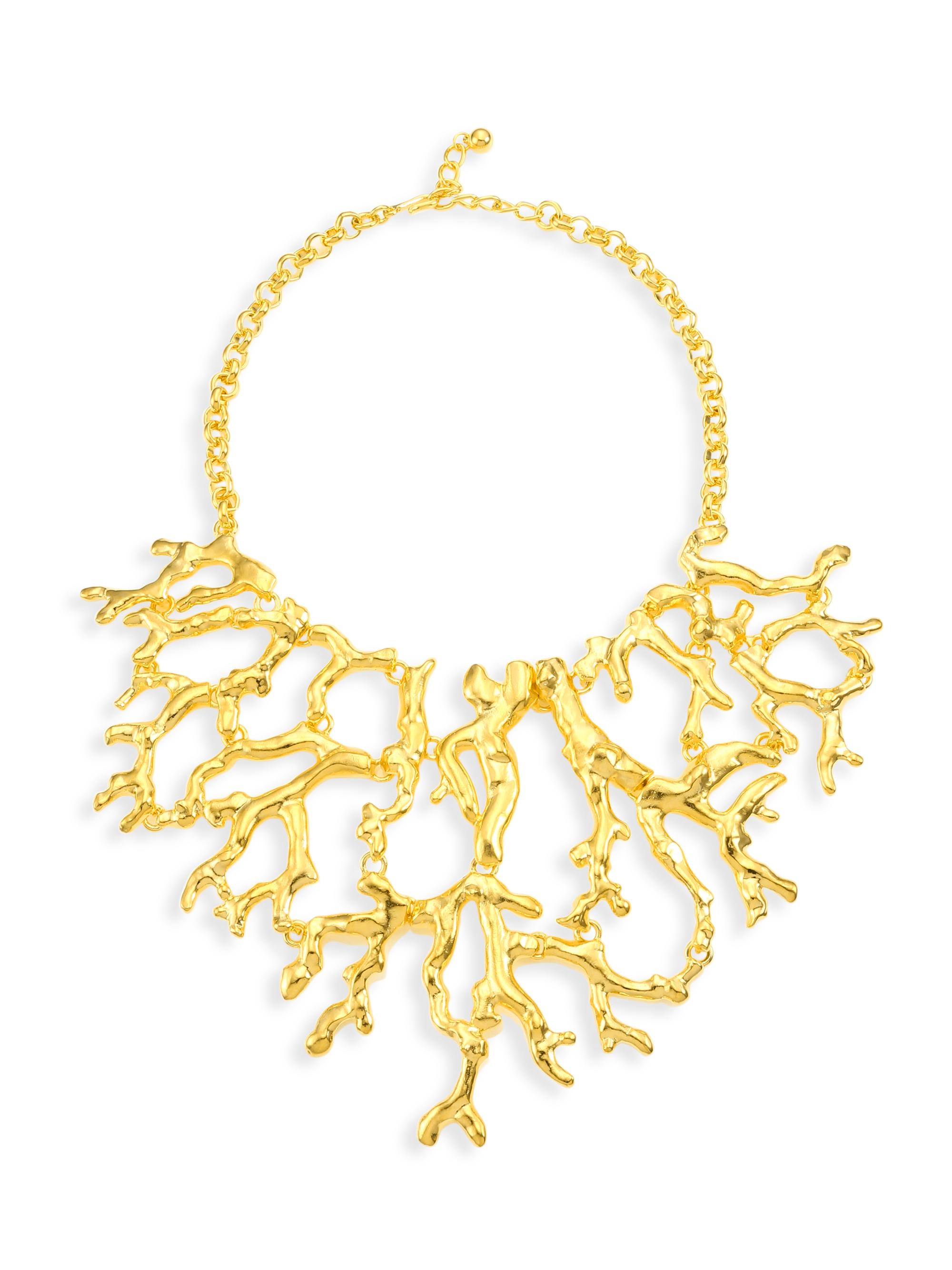 Kenneth Jay Lane Women's Branch Statement Bib Necklace - Gold