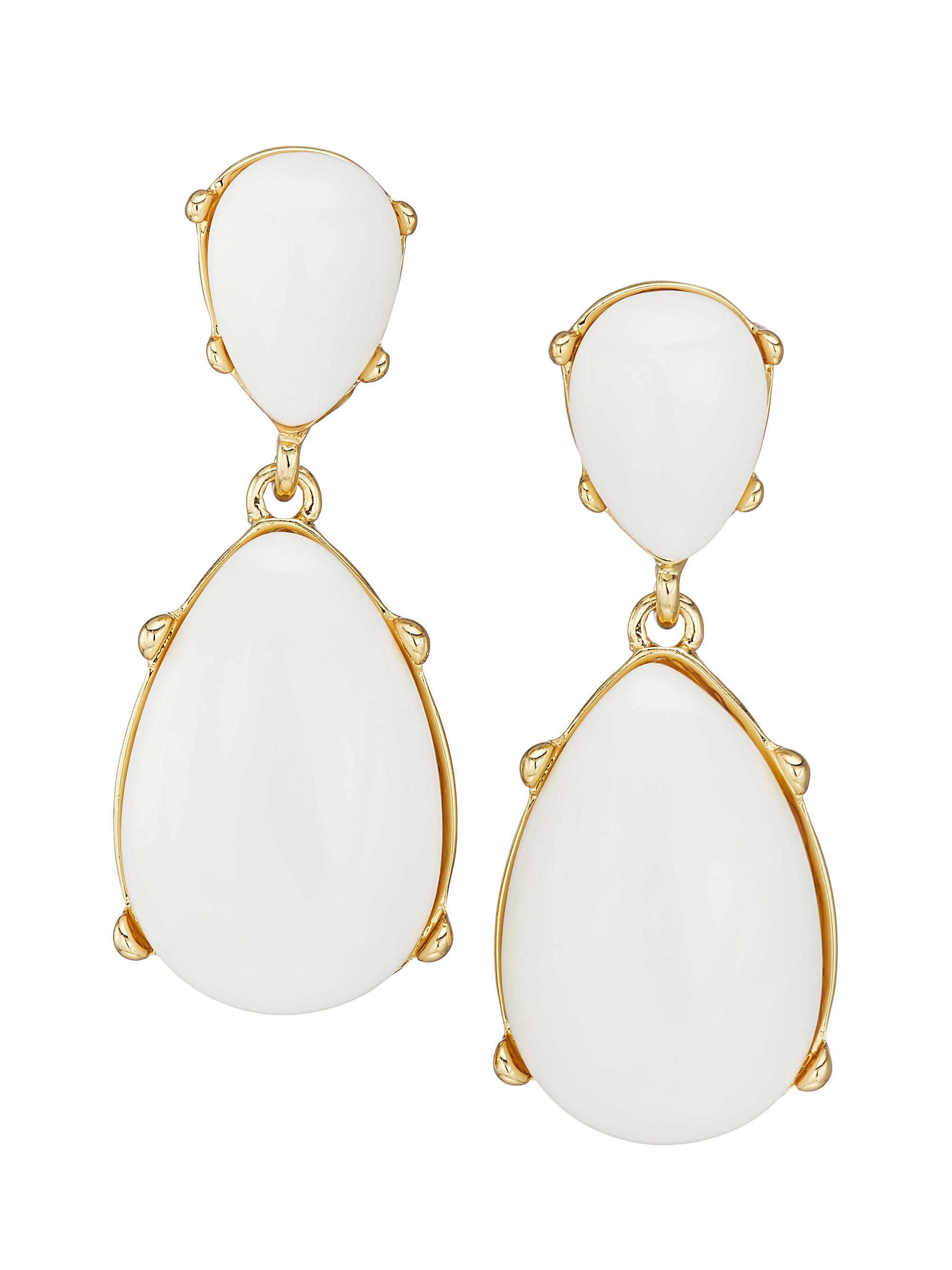 Kenneth Jay Lane Women's Goldtone & Resin Drop Earrings - White
