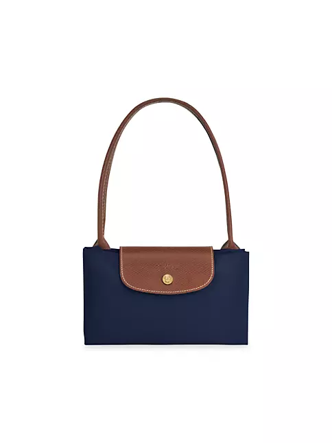 Longchamp Extra Small Le Pliage Leather Crossbody Bag In Navy