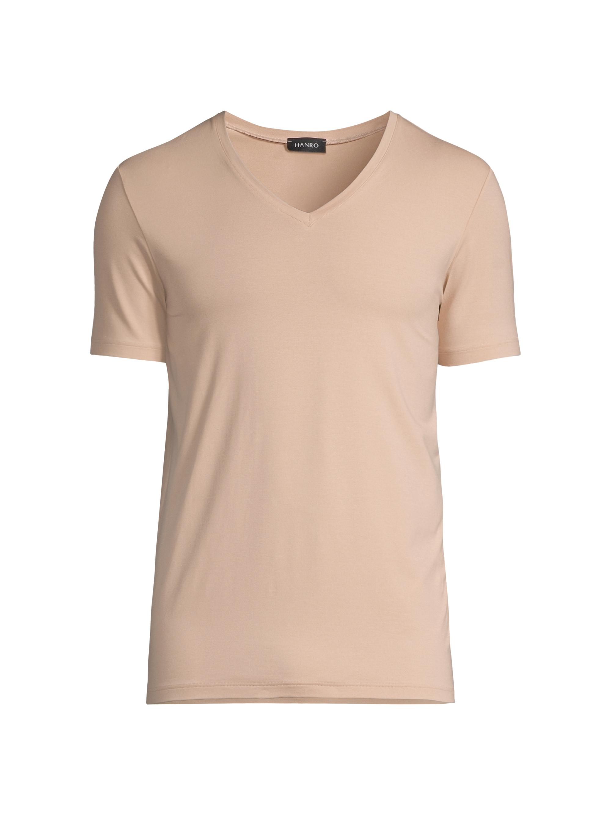 Hanro Men's Cotton Superior Short Sleeve V-Neck Tee