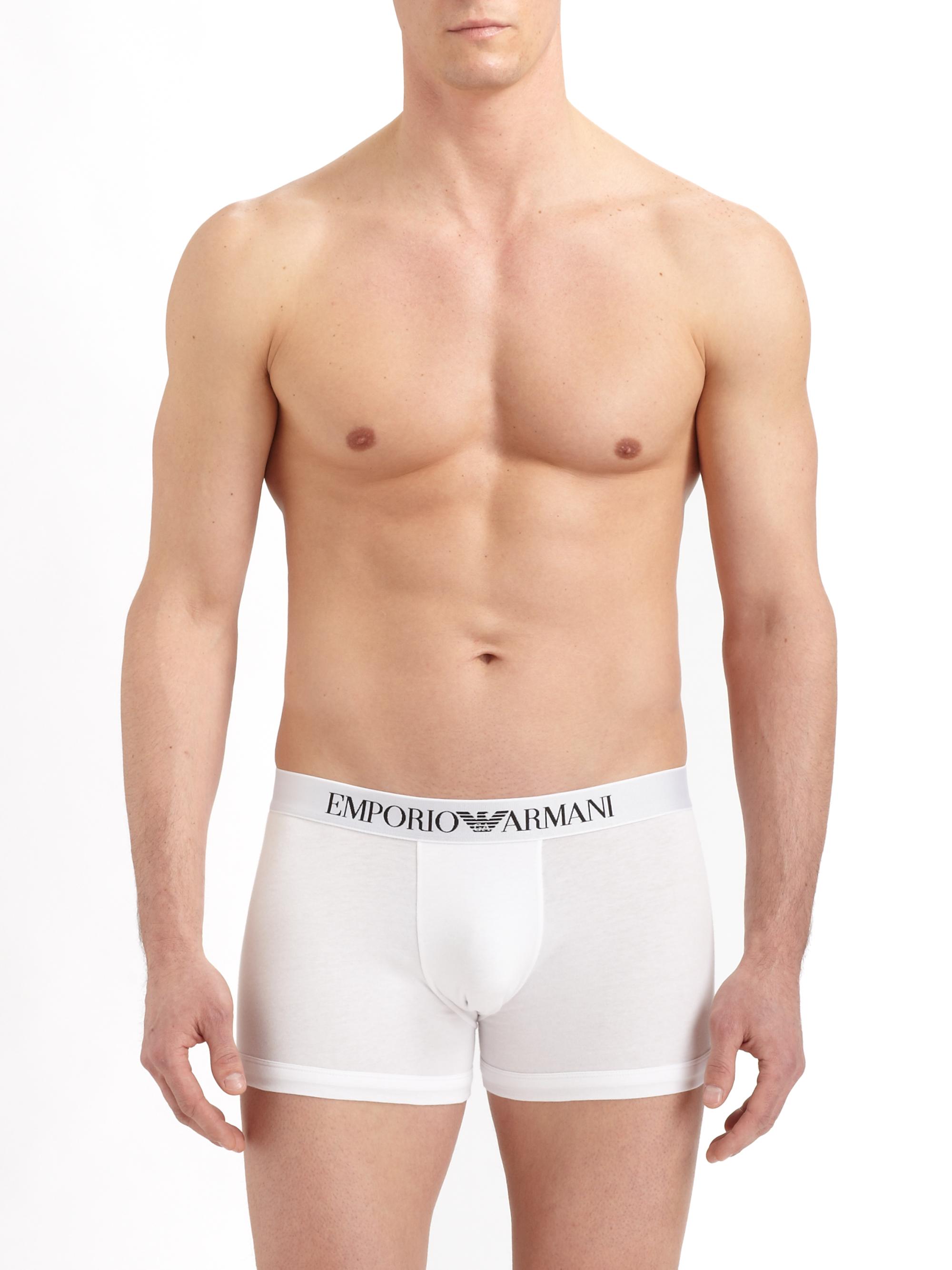 Emporio Armani Men's Stretch Cotton Boxer Briefs - White