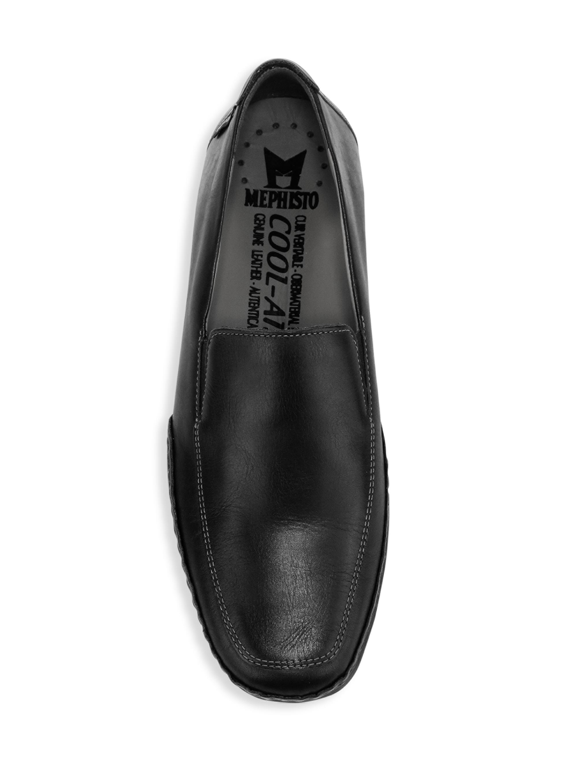 Mephisto Square Toe Leather Loafers | Saks Fifth Avenue display picture 3