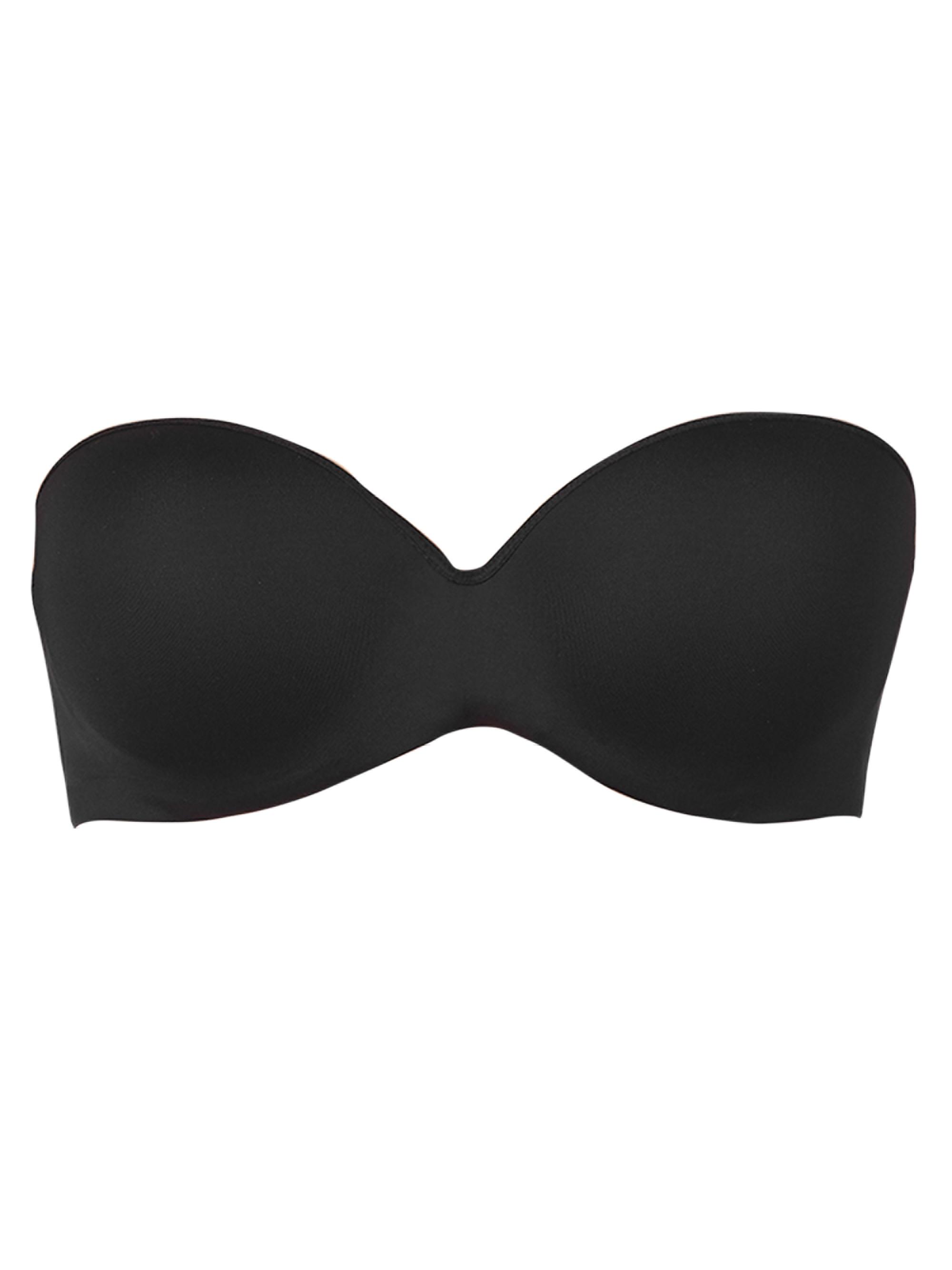 Le Mystere Women's Sculptural Strapless Plunge Push-Up Bra - Black