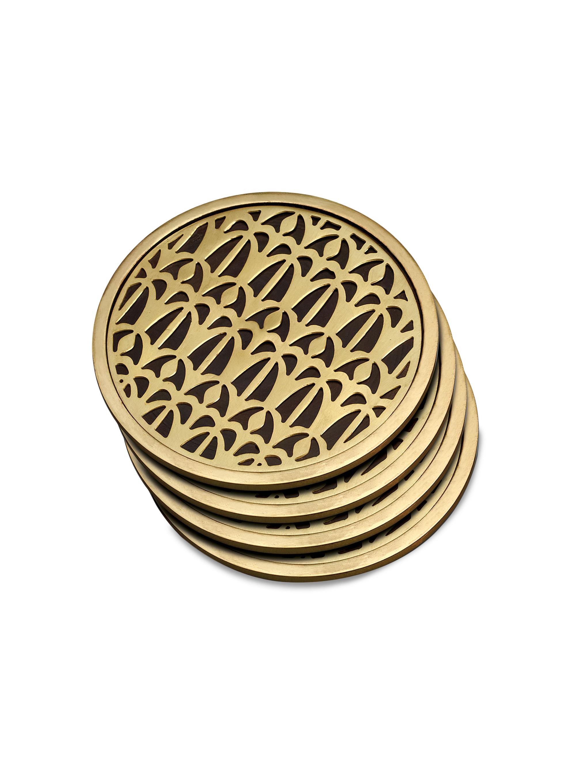L'Objet Fortuny Venise 4-Piece Gold-Plated Coaster Set