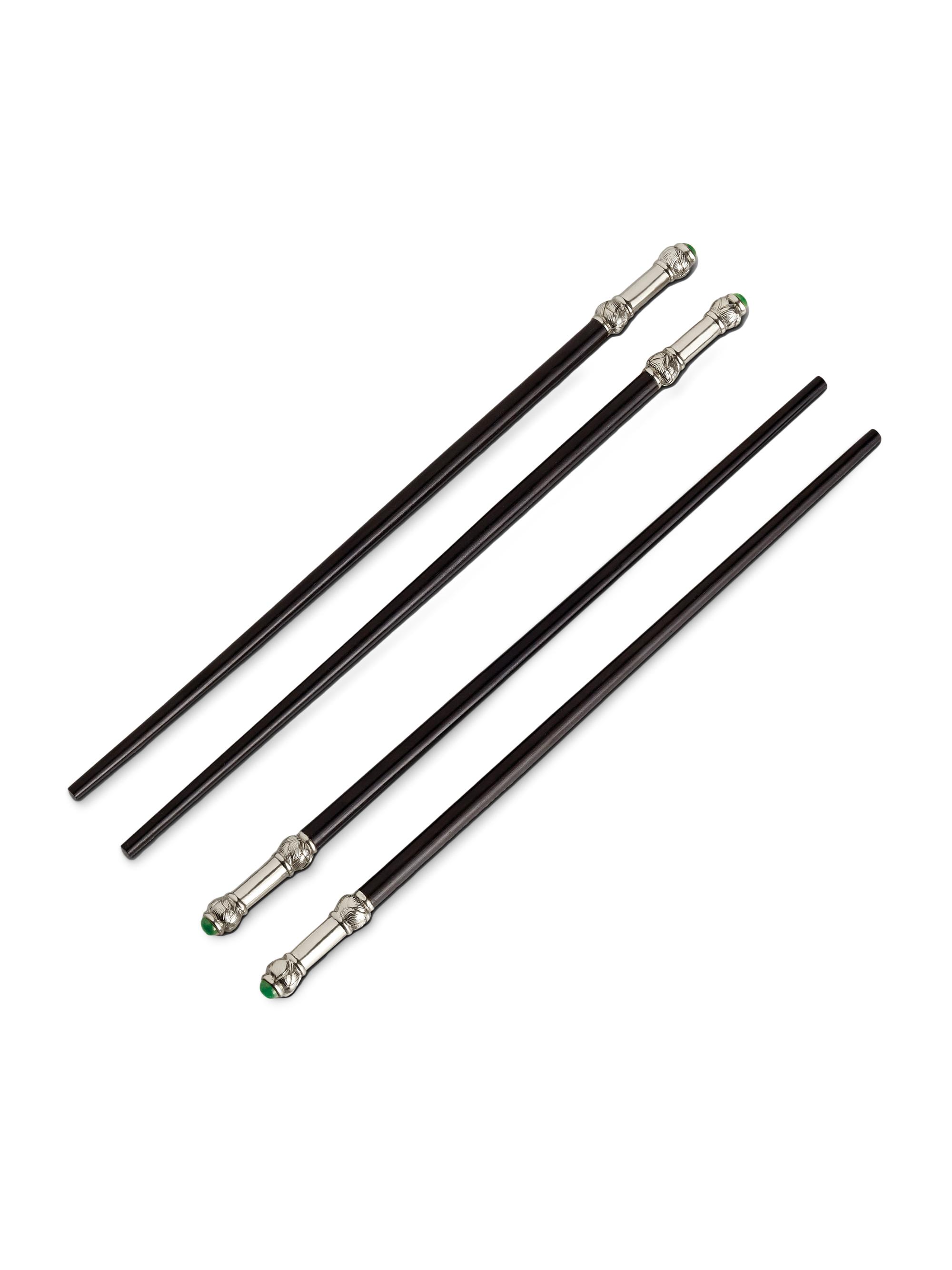 L'Objet Ebony Wood & Jade 2-Piece Chopsticks Set - Platinum
