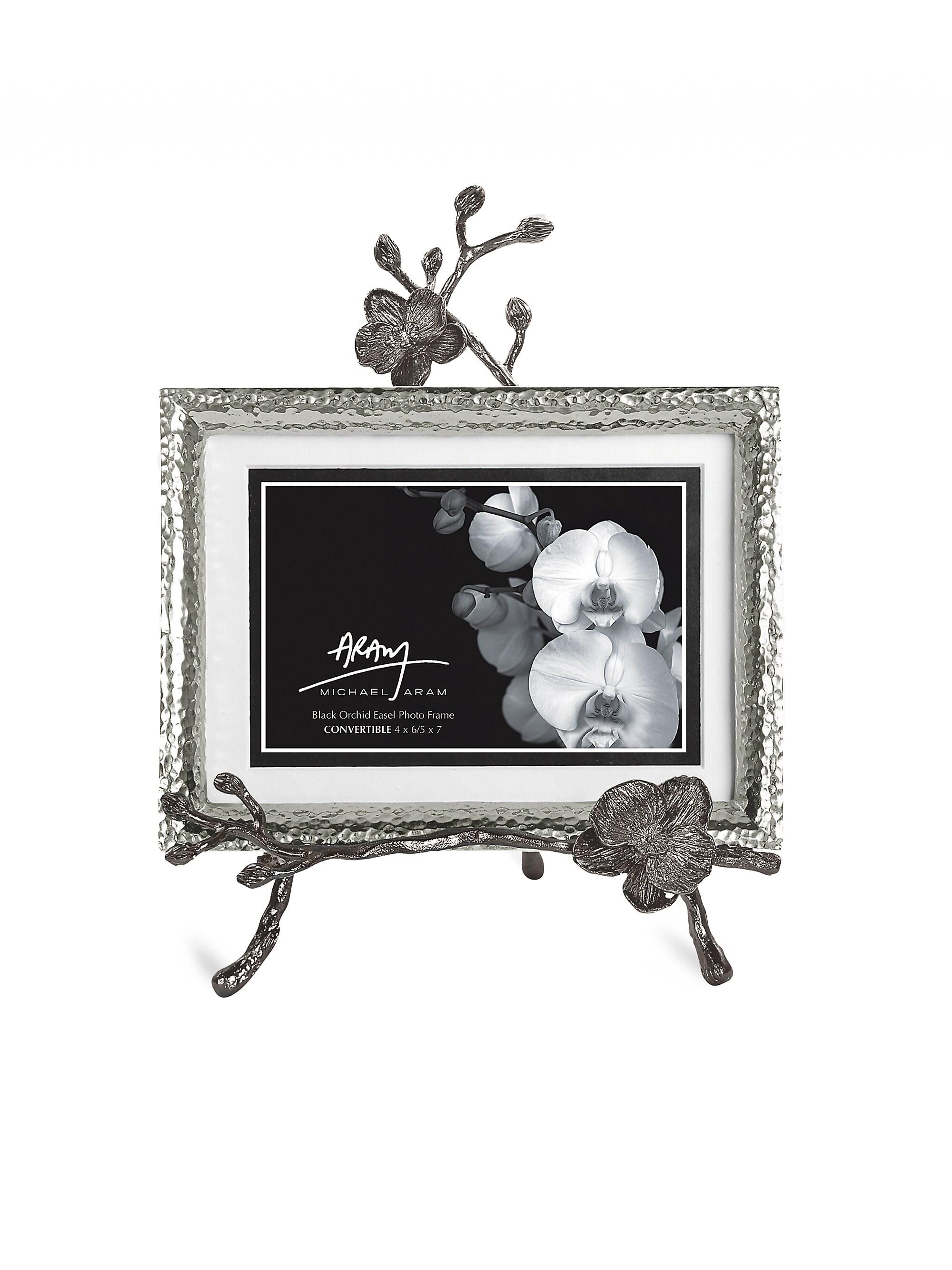 Michael Aram Black Orchid Easel Convertible Frame - Silver 5 x 7