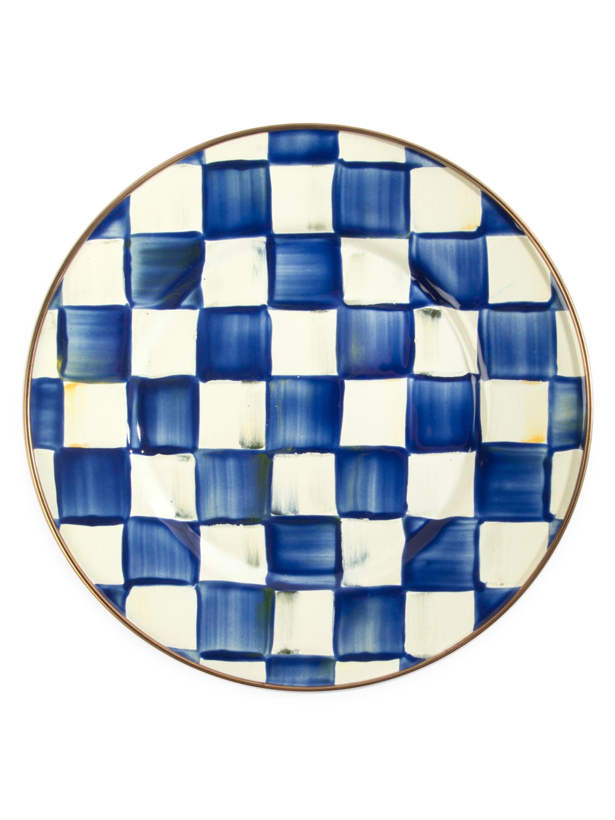 MacKenzie-Childs Checked Plate Collection - Royal Check 8''