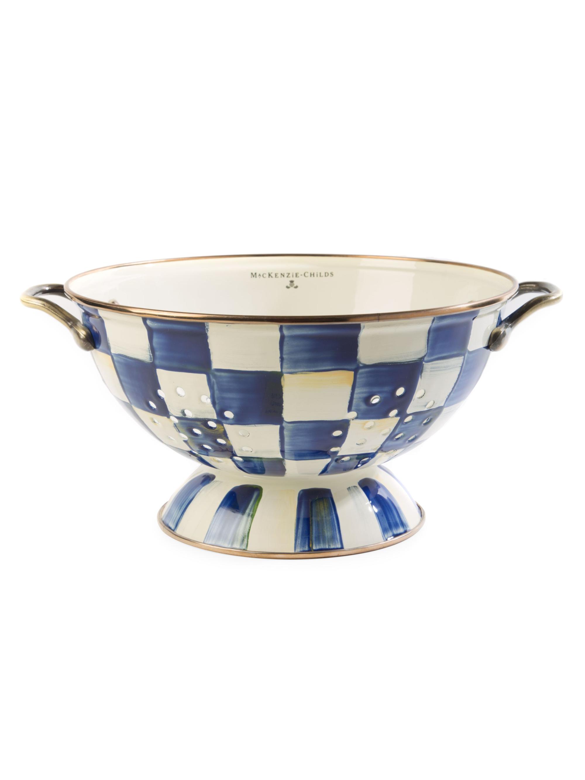 MacKenzie-Childs Checked Colander - Sterling Check