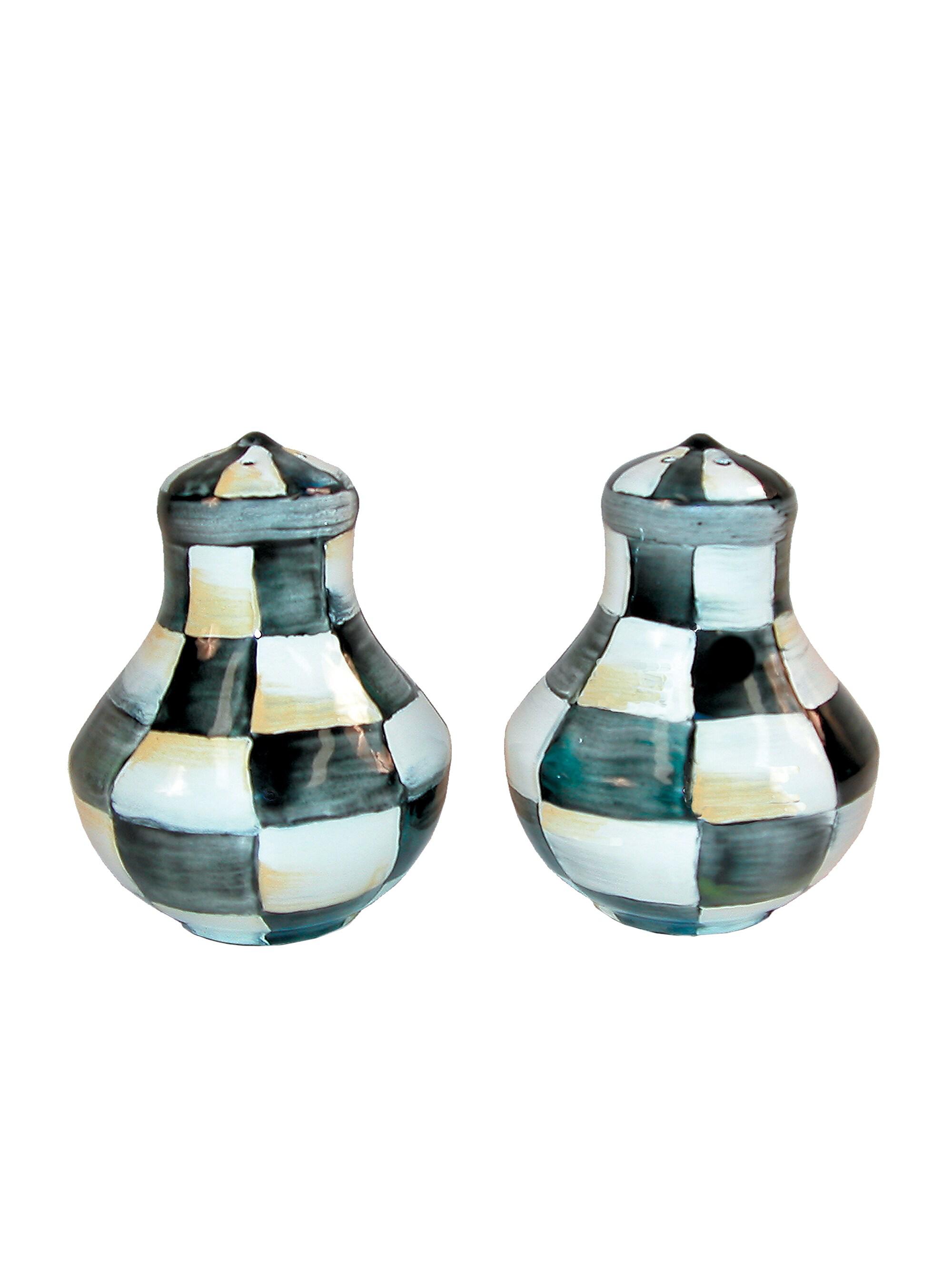 MacKenzie-Childs Courtly Check Two-Piece Salt & Pepper Shaker Set