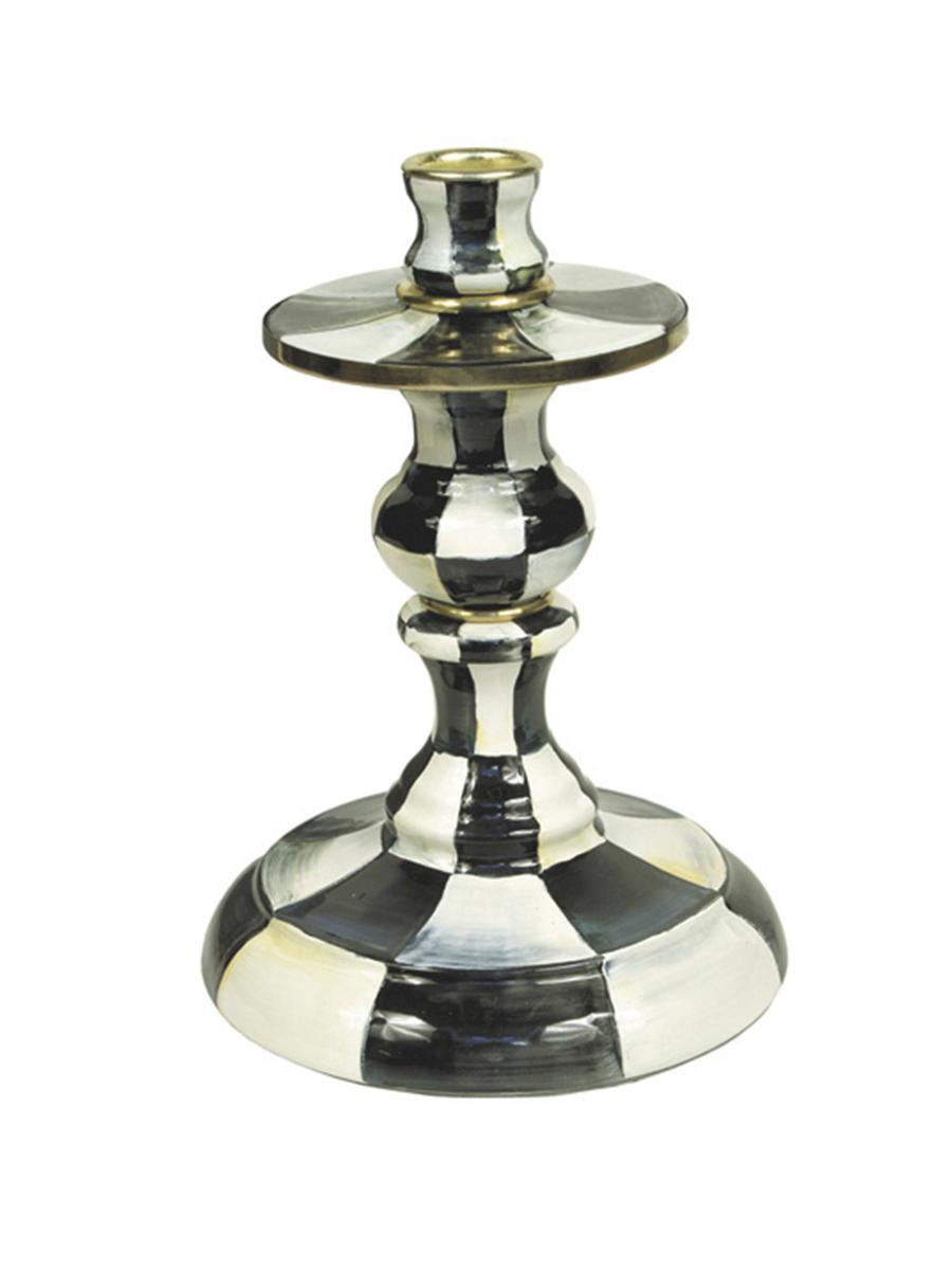 Mackenzie-childs Courtly Check Candlestick In Multi