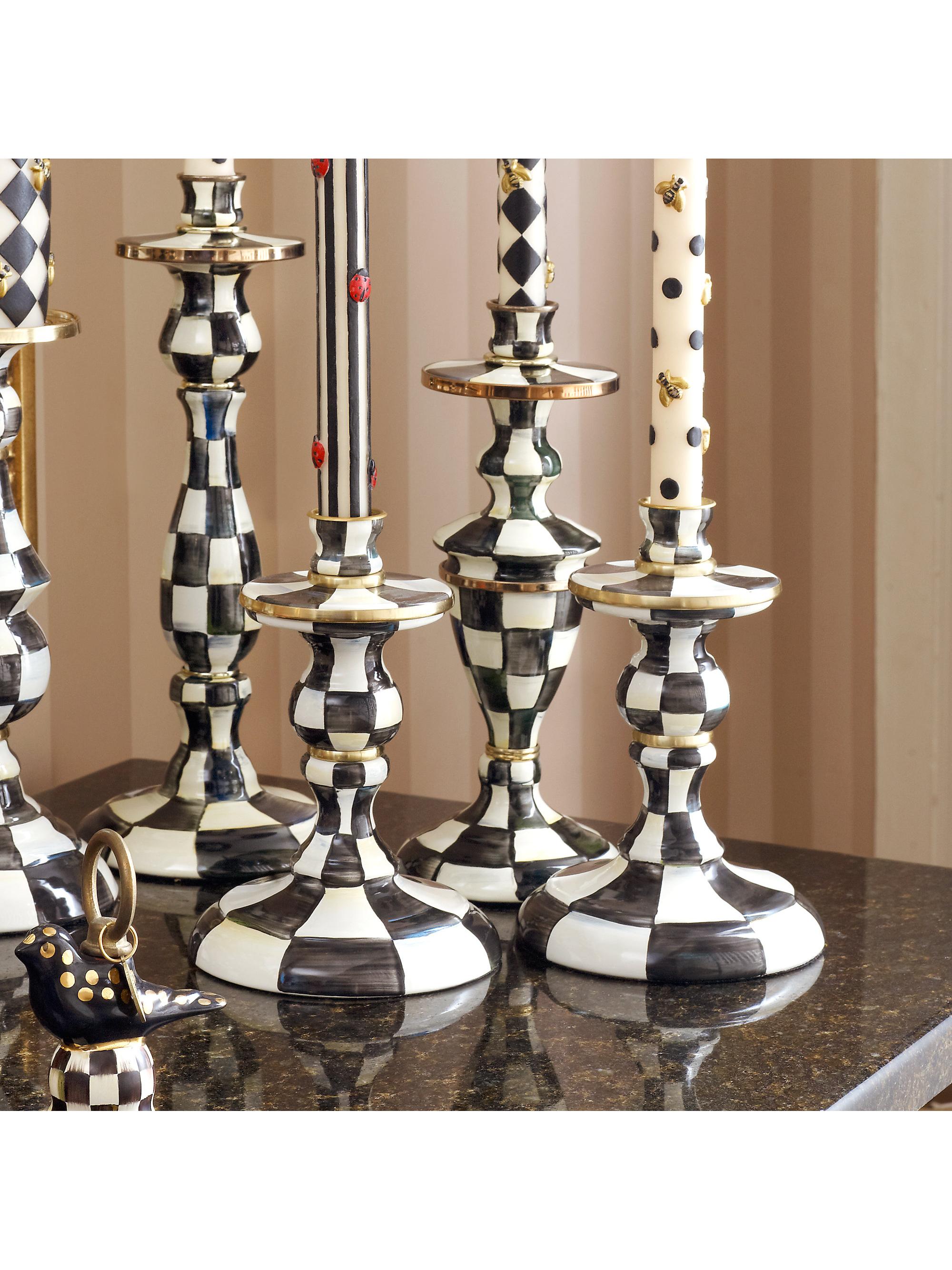 MacKenzie-Childs Courtly Check Candlestick | Saks Fifth Avenue