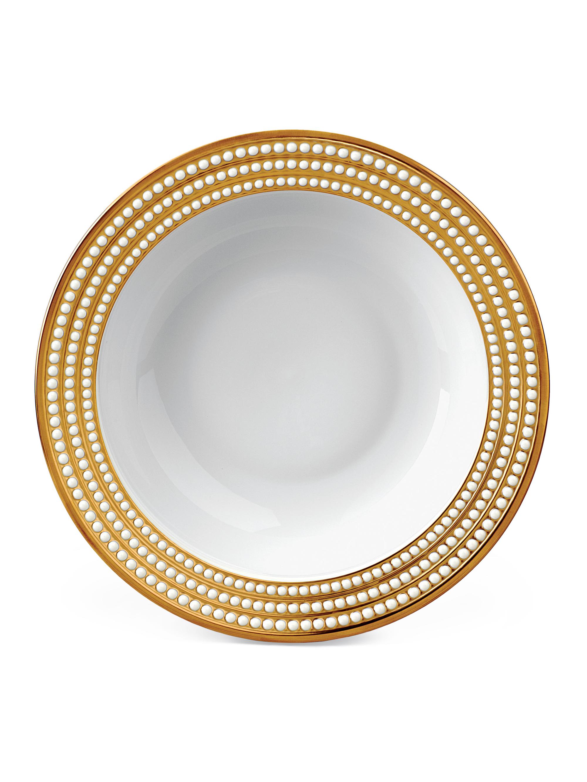 L'Objet Perlée Rimmed Serving Bowl - Gold