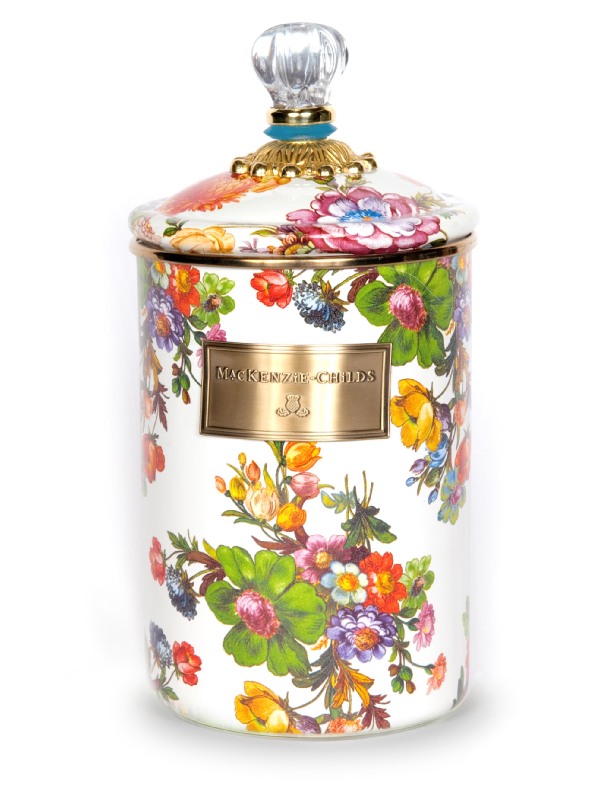 MacKenzie-Childs Flower Market Canister - White