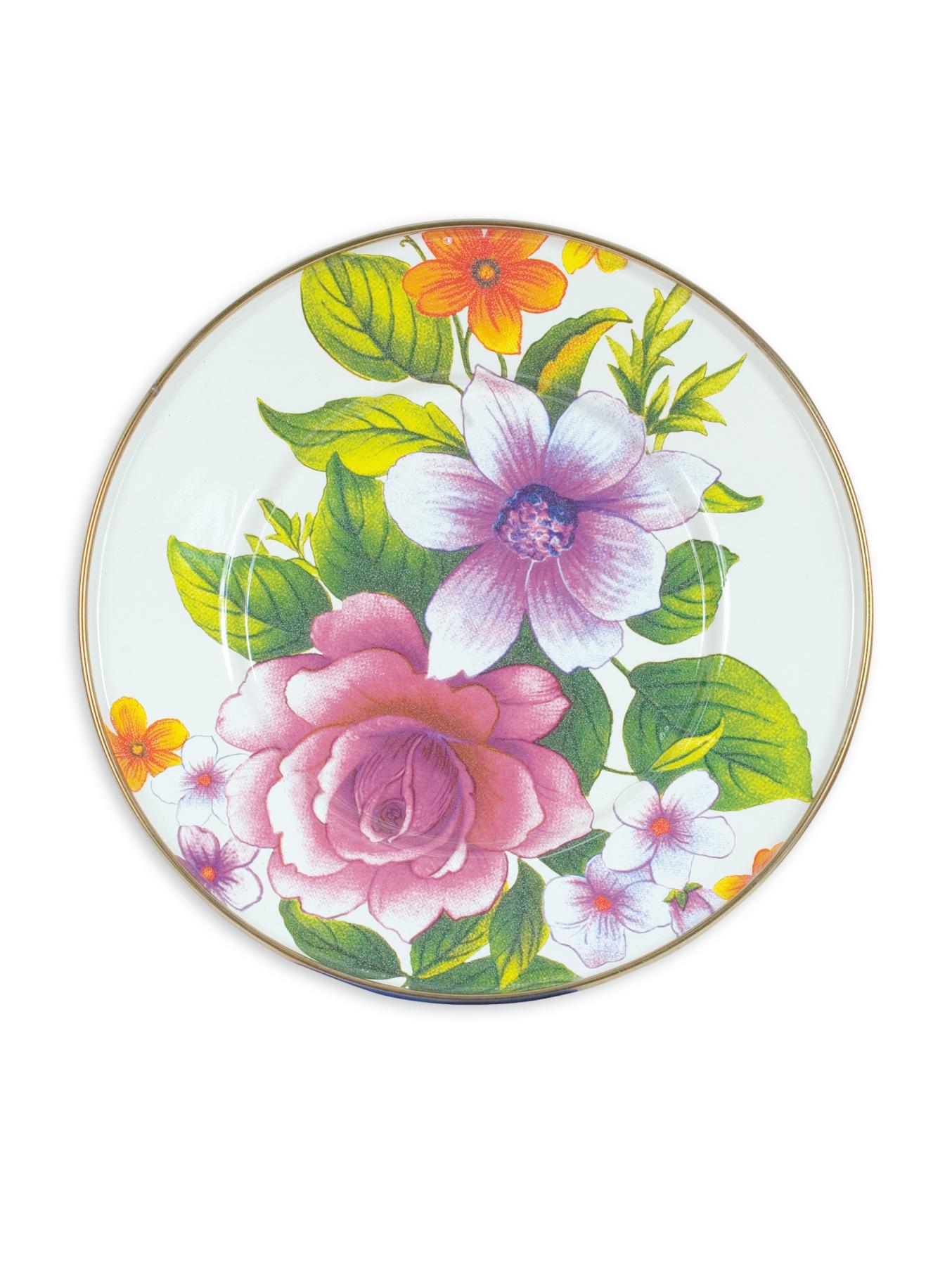 MacKenzie-Childs Flower Market Salad/Dessert Plate - White