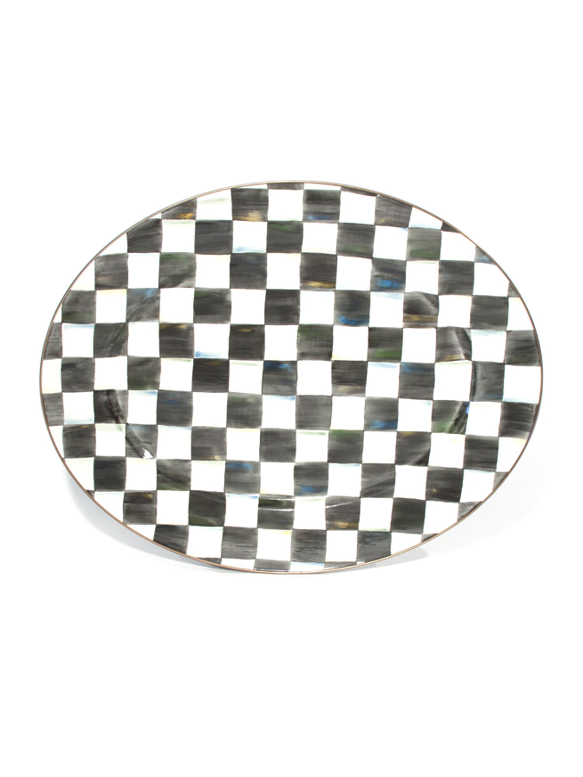 MacKenzie-Childs Courtly Check Enameled Oval Platter