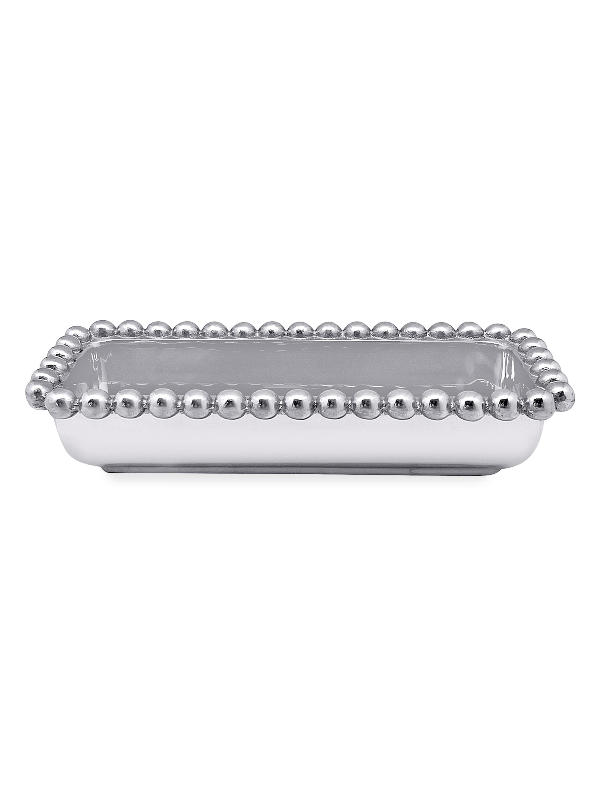 Mariposa String Of Pearls Pearled Cracker Caddy - Silver