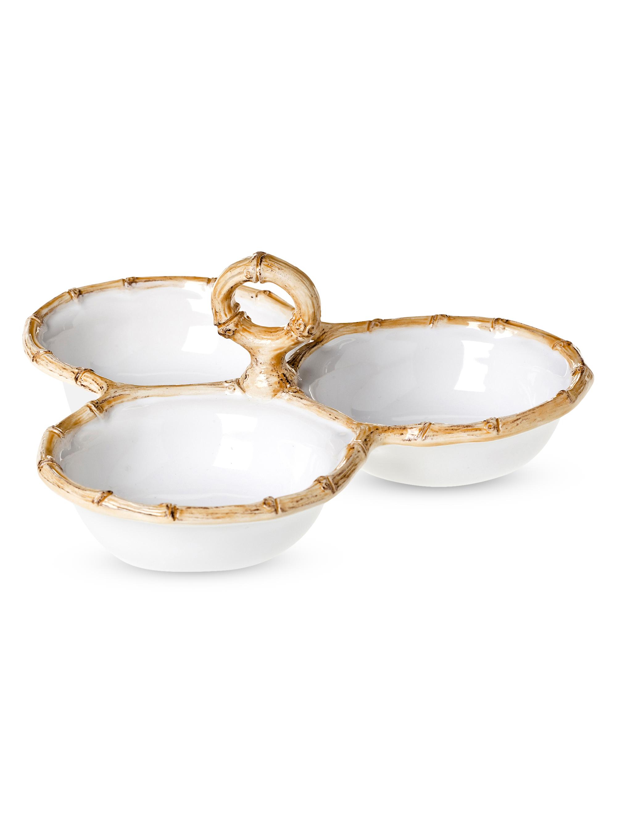 Juliska Bamboo Triple Bowl Server/9"