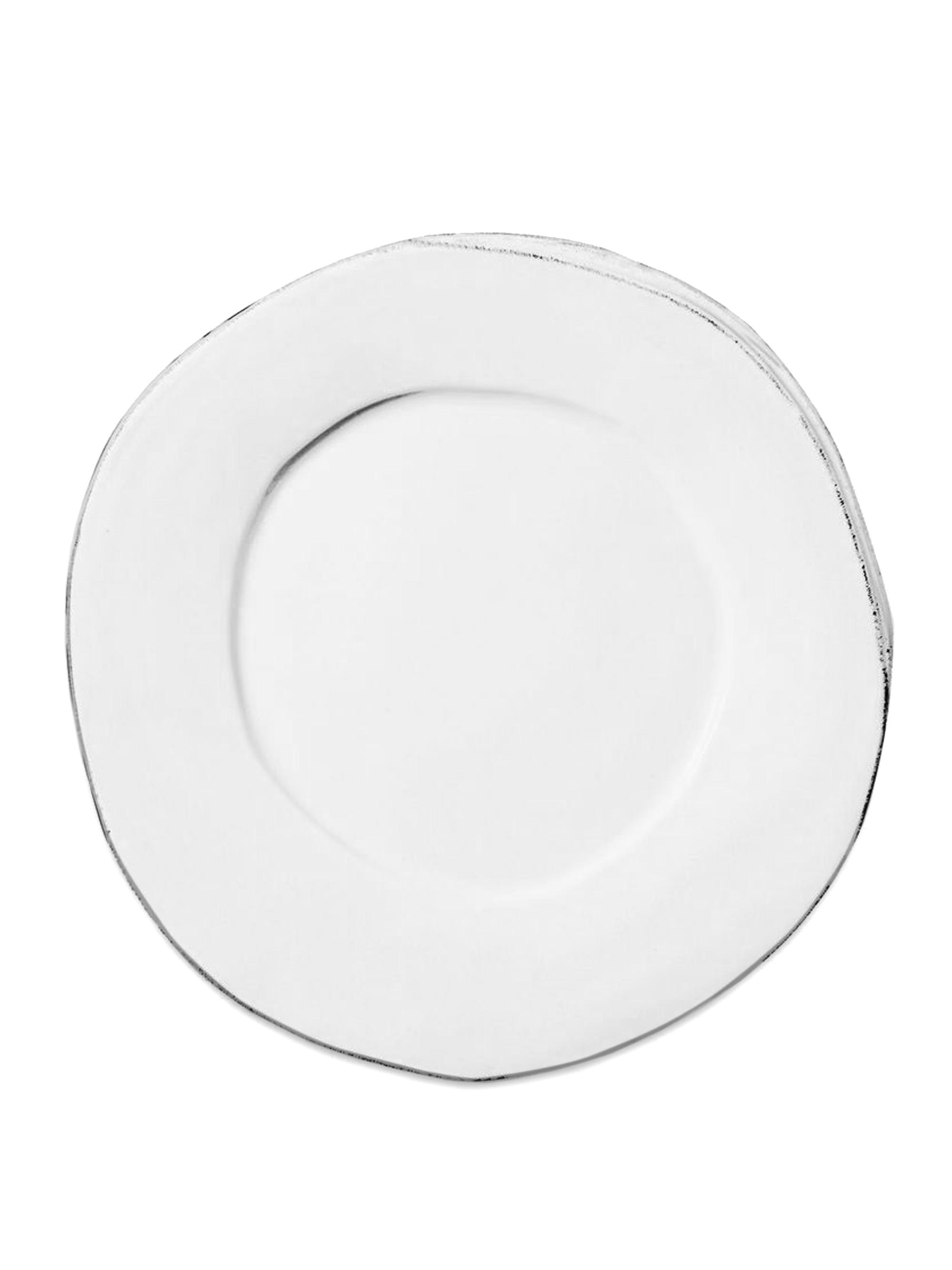 Vietri Lastra Aqua Dinner Plate - White