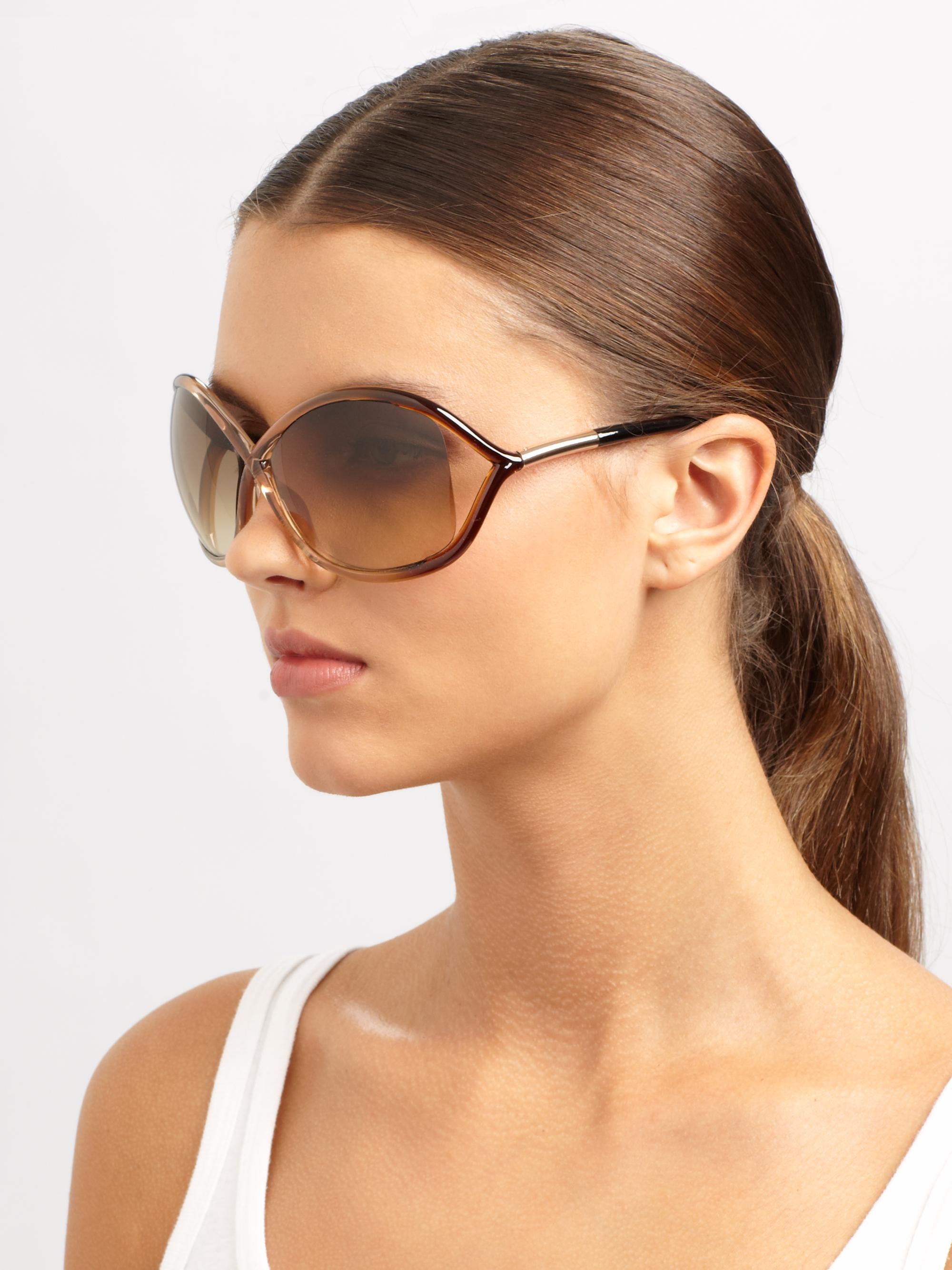 TOM FORD Whitney 64MM Oversized Oval Sunglasses | Saks Fifth Avenue