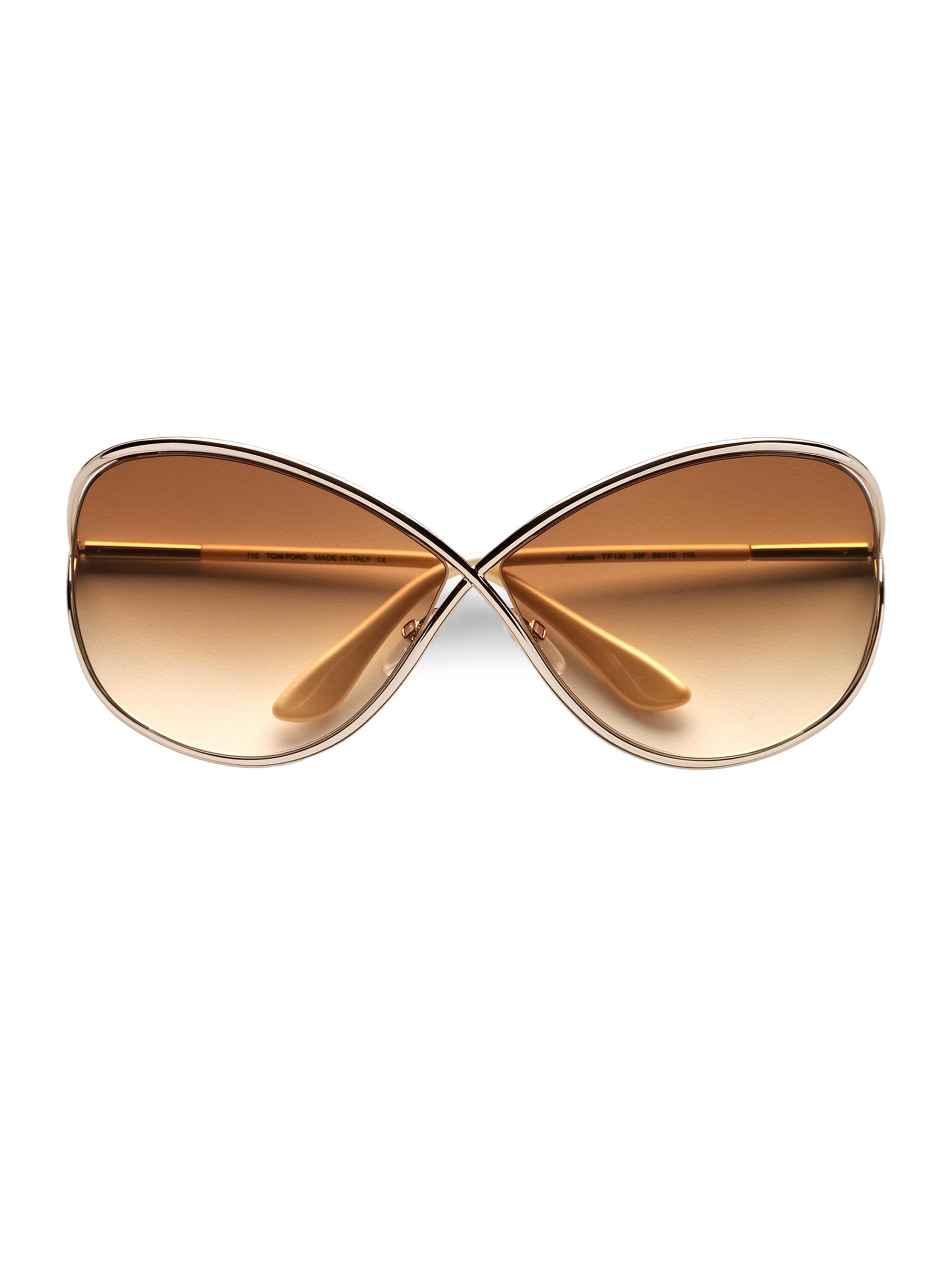 TOM FORD Women's Miranda 68MM Oversized Round Sunglasses - Gold