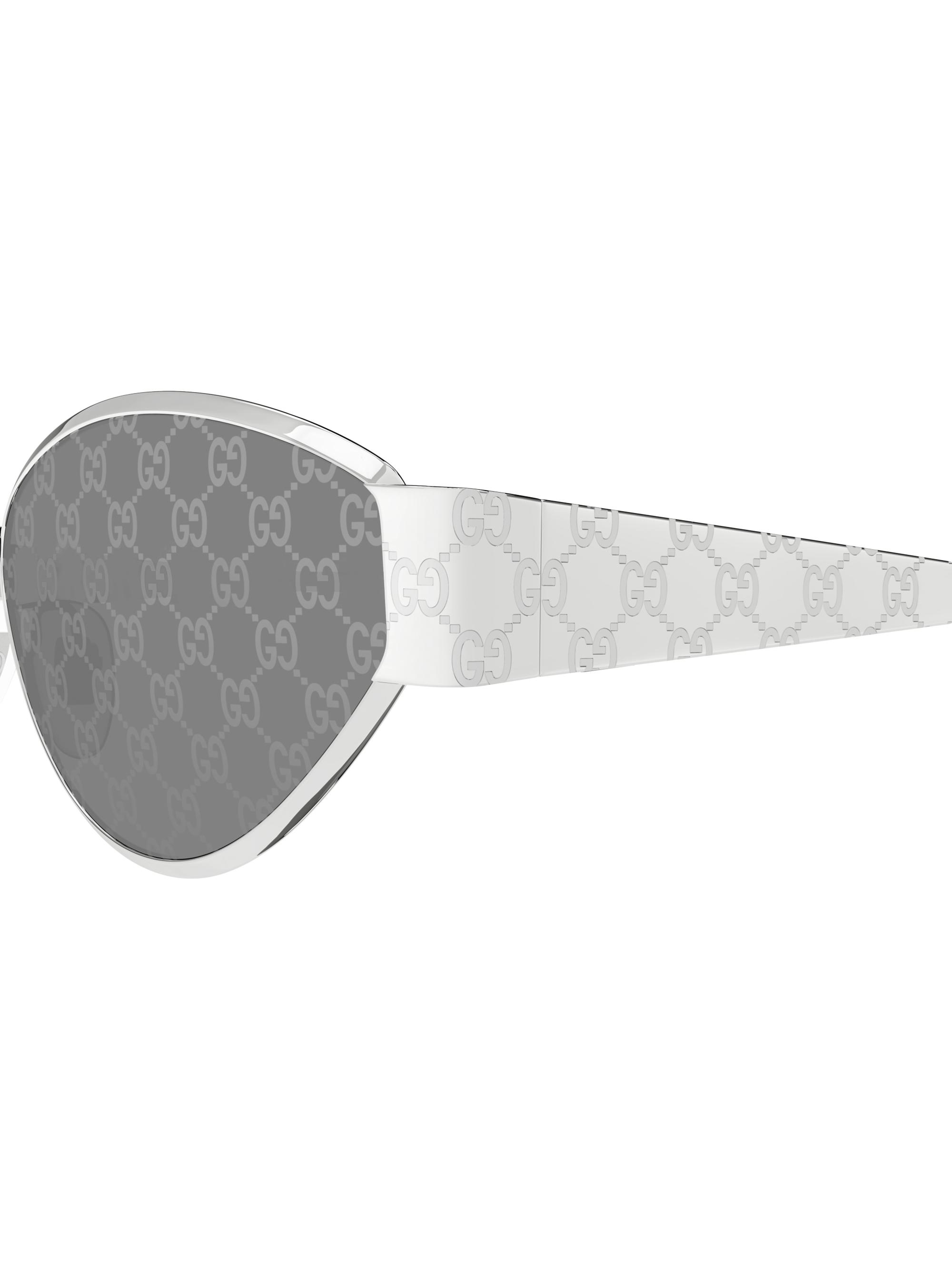 Gucci GG Logo Print 55MM Geometric Metal Sunglasses | Saks