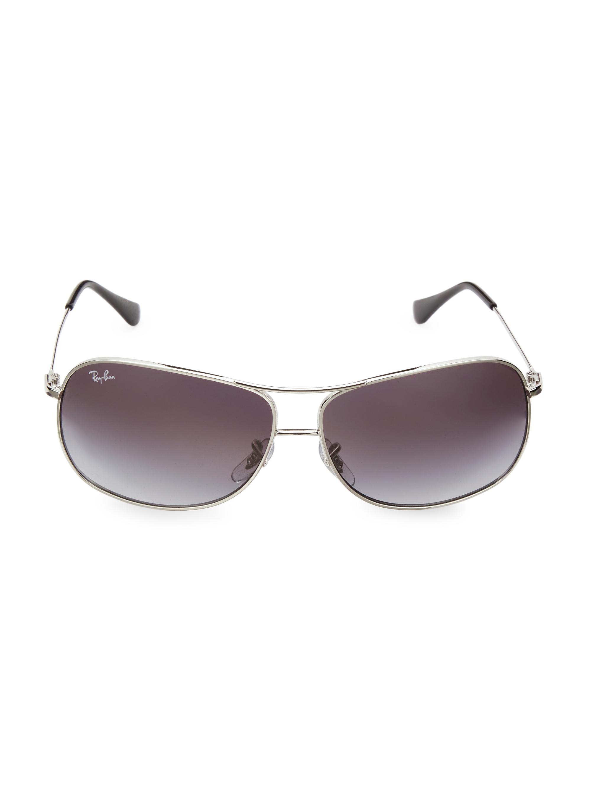 Ray-Ban Women's RB3267 64MM Square Wrap Aviator Sunglasses - Grad Smoke