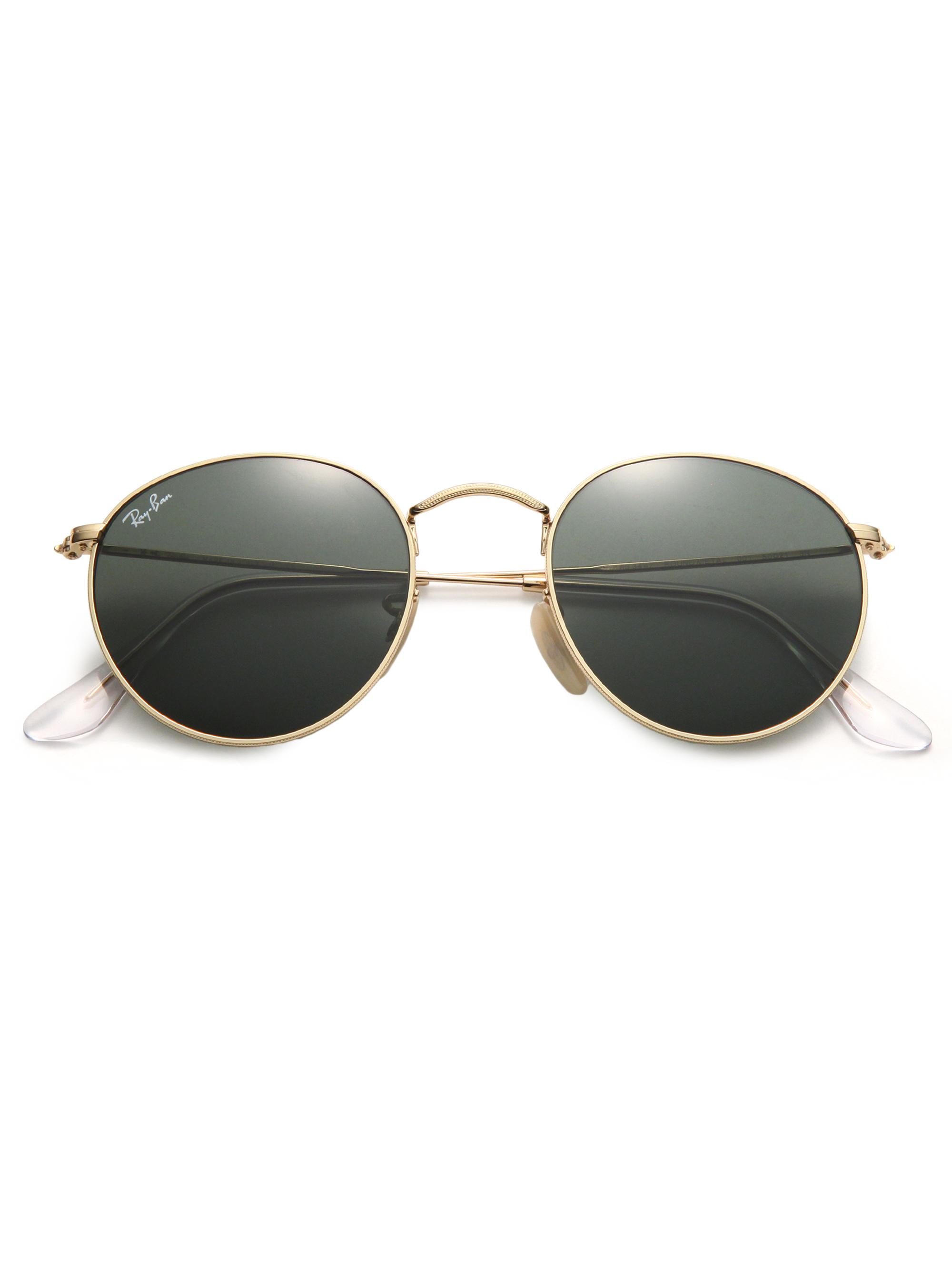 Ray-Ban Women's RB3447 50MM Round Sunglasses - Gold Green