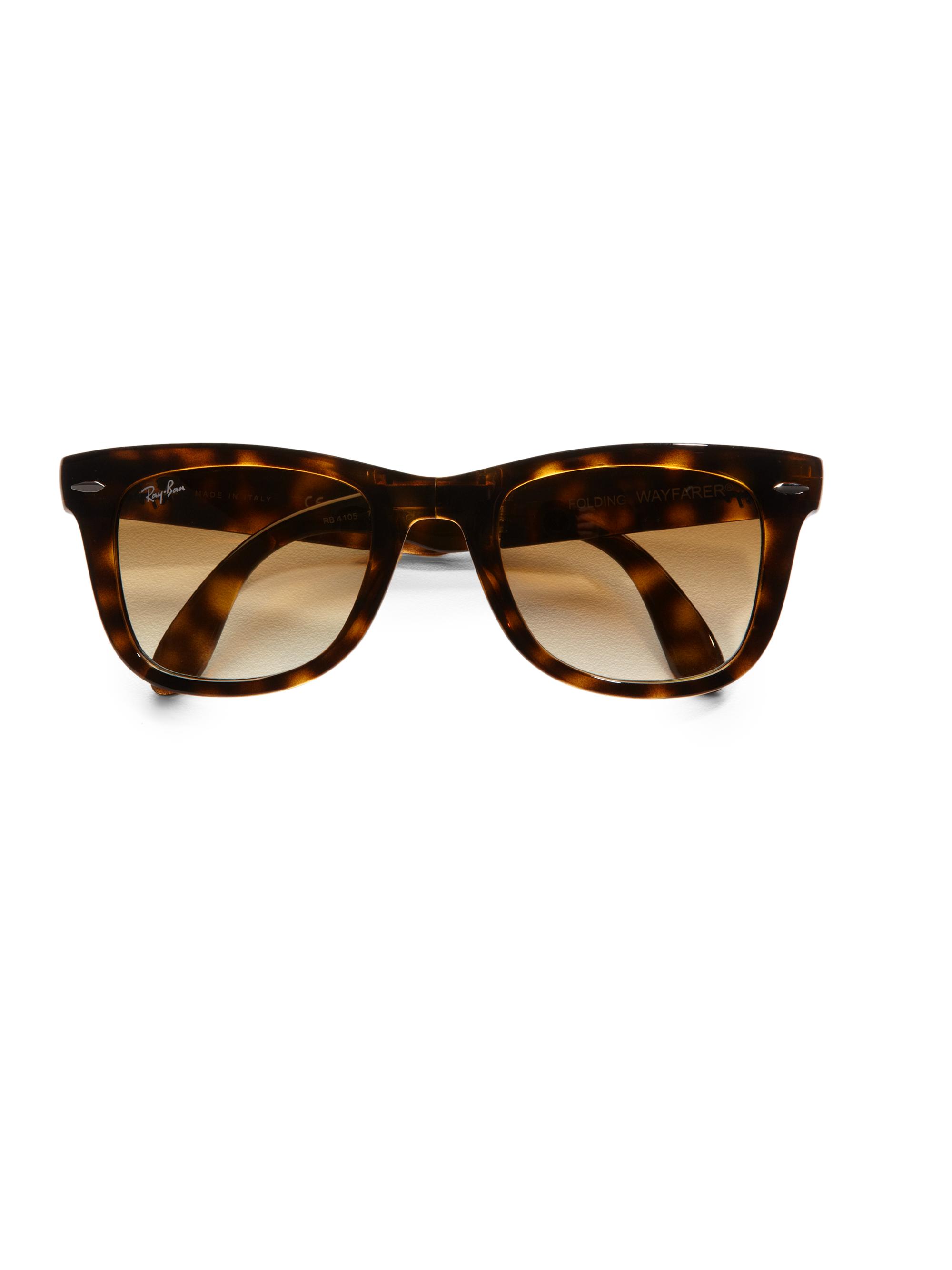 Ray-Ban RB4105 Folding Wayfarer Sunglasses - Tortoise