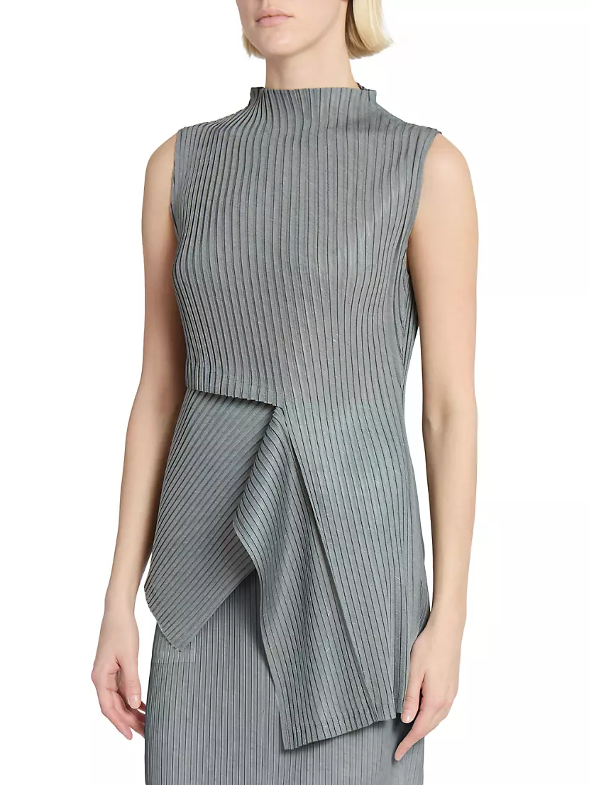 Shop Issey Miyake Restore Blend Pleats Asymmetric Sleeveless Shop Issey Miyake Restore Blend Pleats Asymmetric Sleeveless