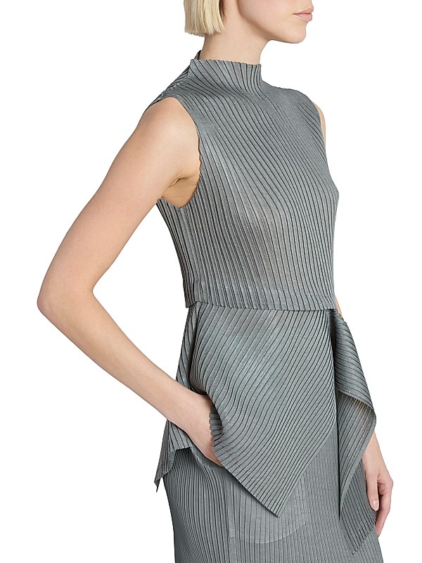 Shop Issey Miyake Restore Blend Pleats Asymmetric Sleeveless Shop Issey Miyake Restore Blend Pleats Asymmetric Sleeveless