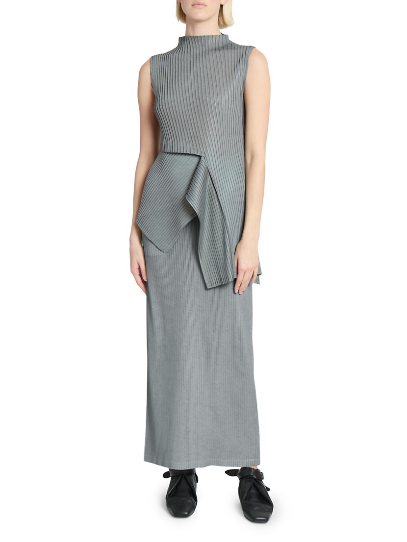 Shop Issey Miyake Restore Blend Pleats Asymmetric Sleeveless Shop Issey Miyake Restore Blend Pleats Asymmetric Sleeveless