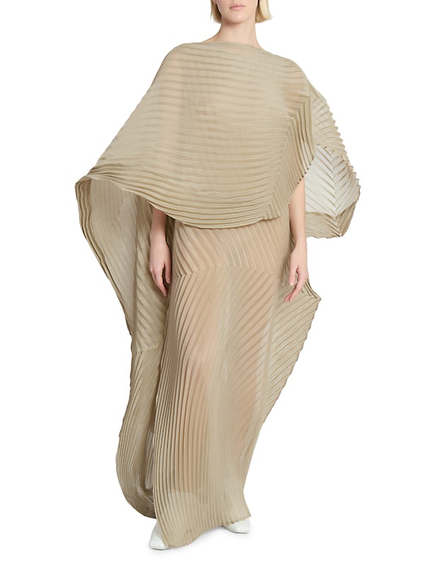Shop Issey Miyake Wander Asymmetric Cape Maxi Dress | Saks Shop Issey Miyake Wander Asymmetric Cape Maxi Dress | Saks