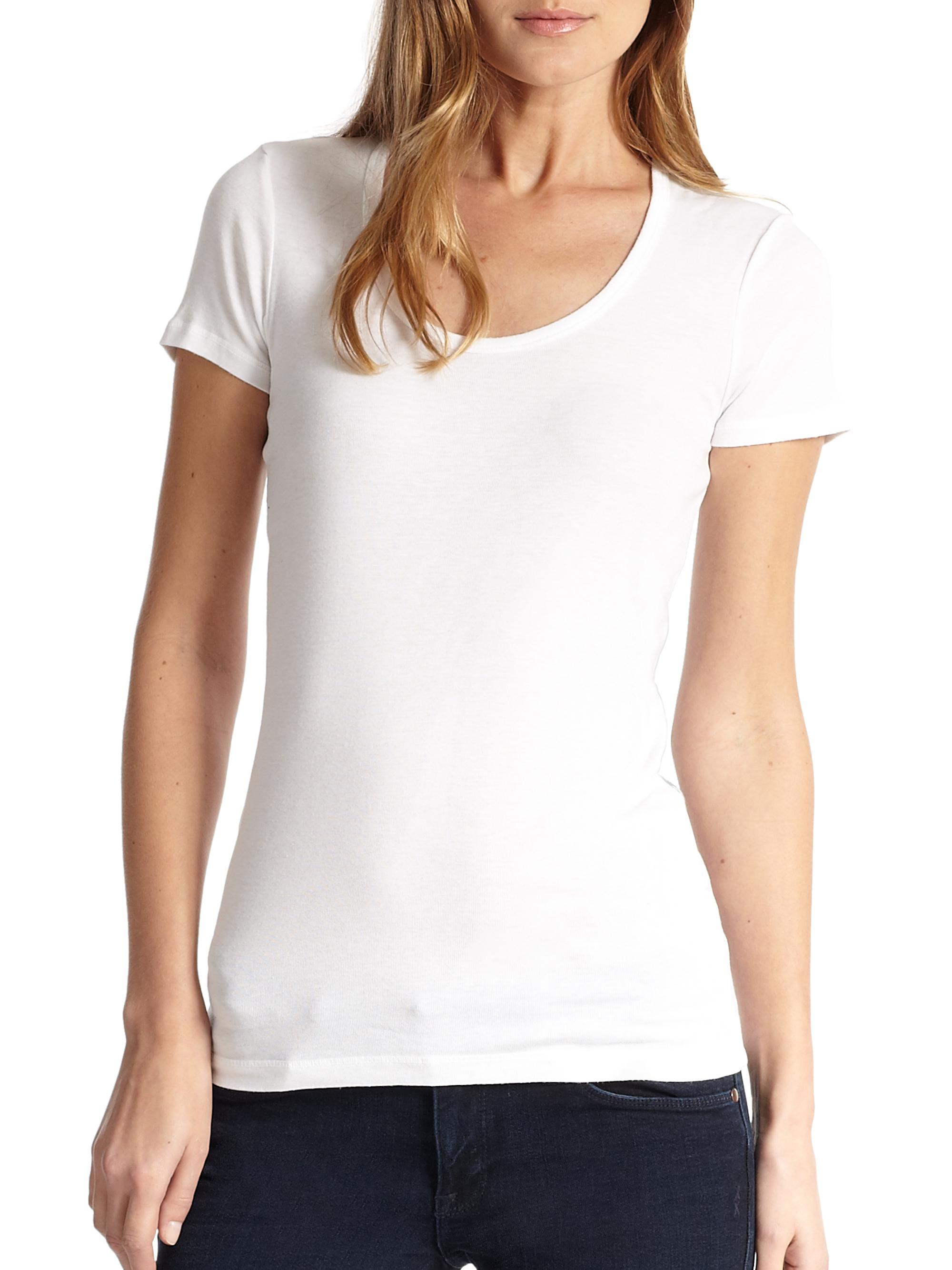 Splendid Women's Scoopneck Ribbed Knit Tee - White