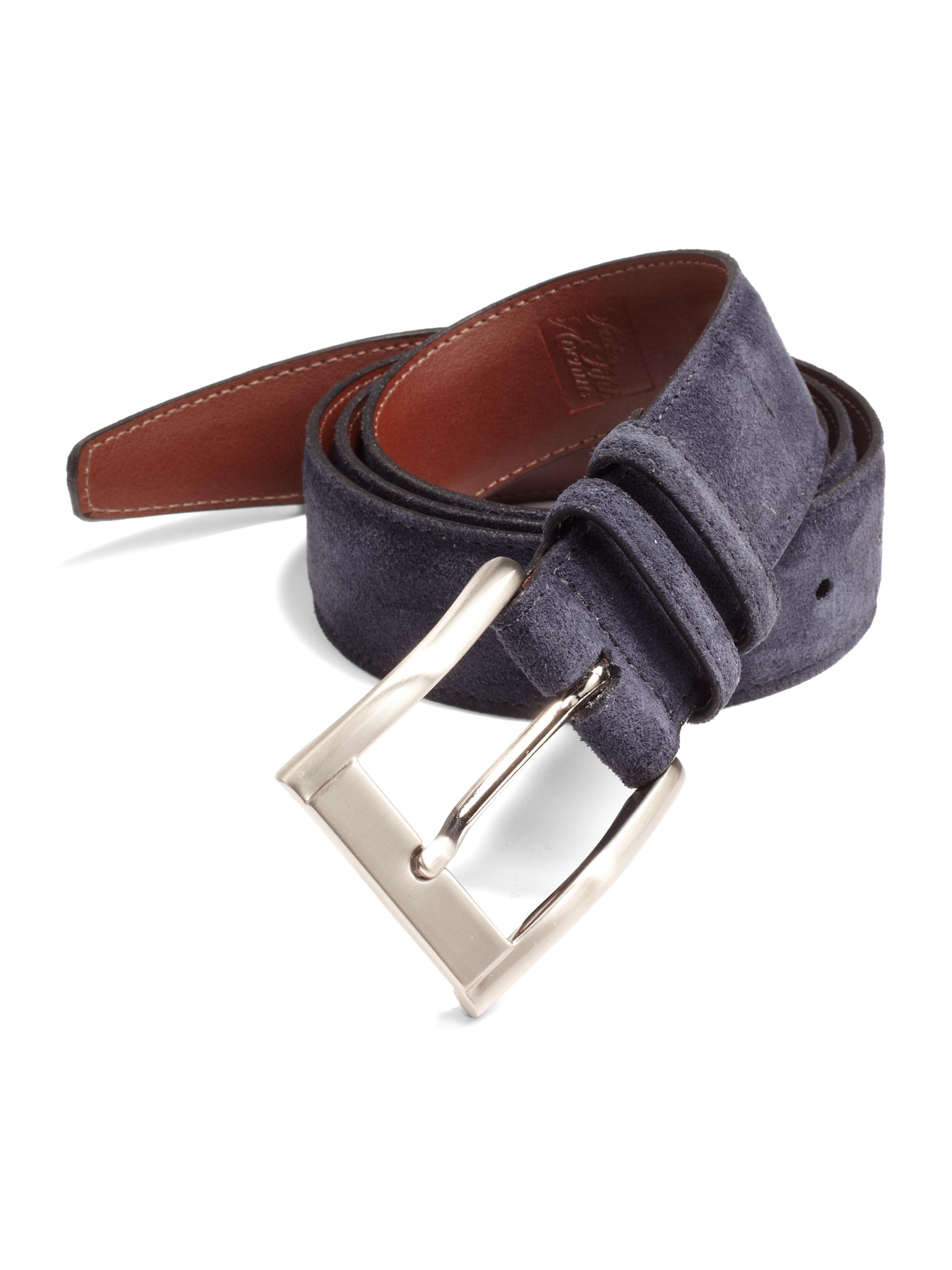 Saks Fifth Avenue Men's COLLECTION Suede Belt - Navy