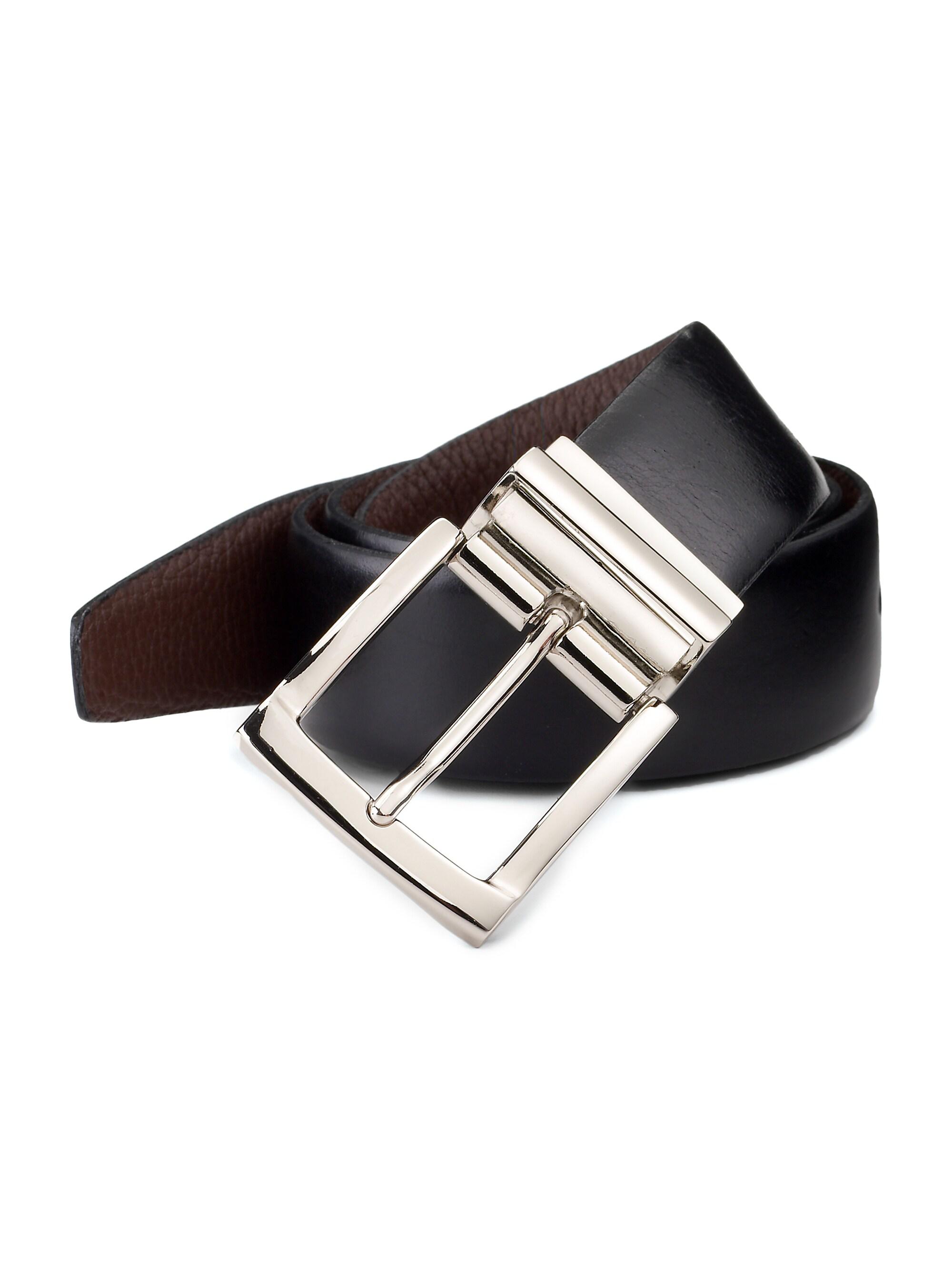 Saks Fifth Avenue Men's COLLECTION Reversible Leather Belt - Black Brown
