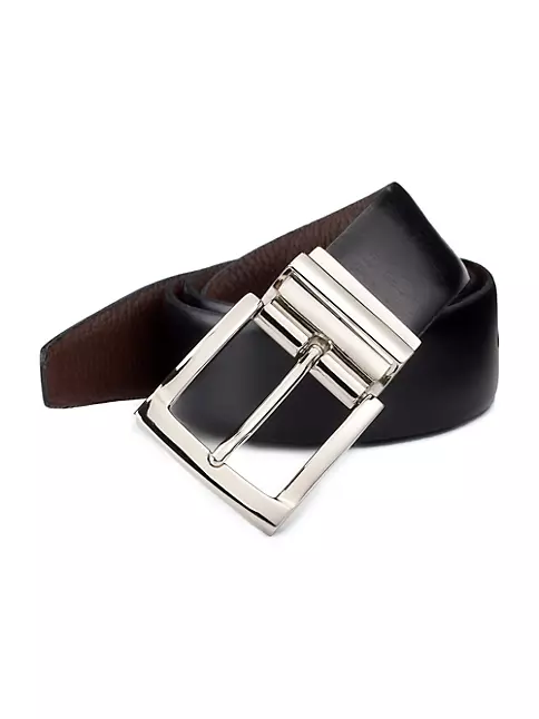 Reversible leather belt - Black