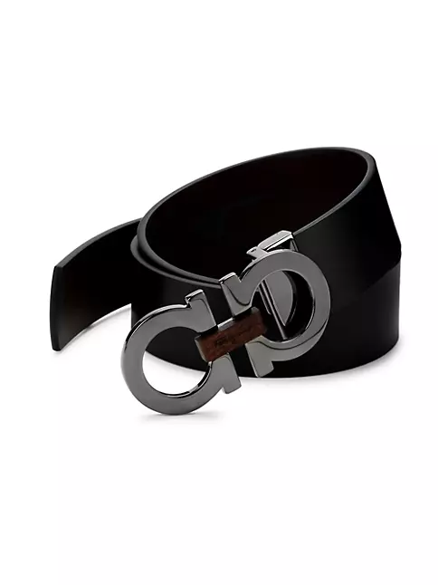 Gancini-buckle leather belt, Ferragamo
