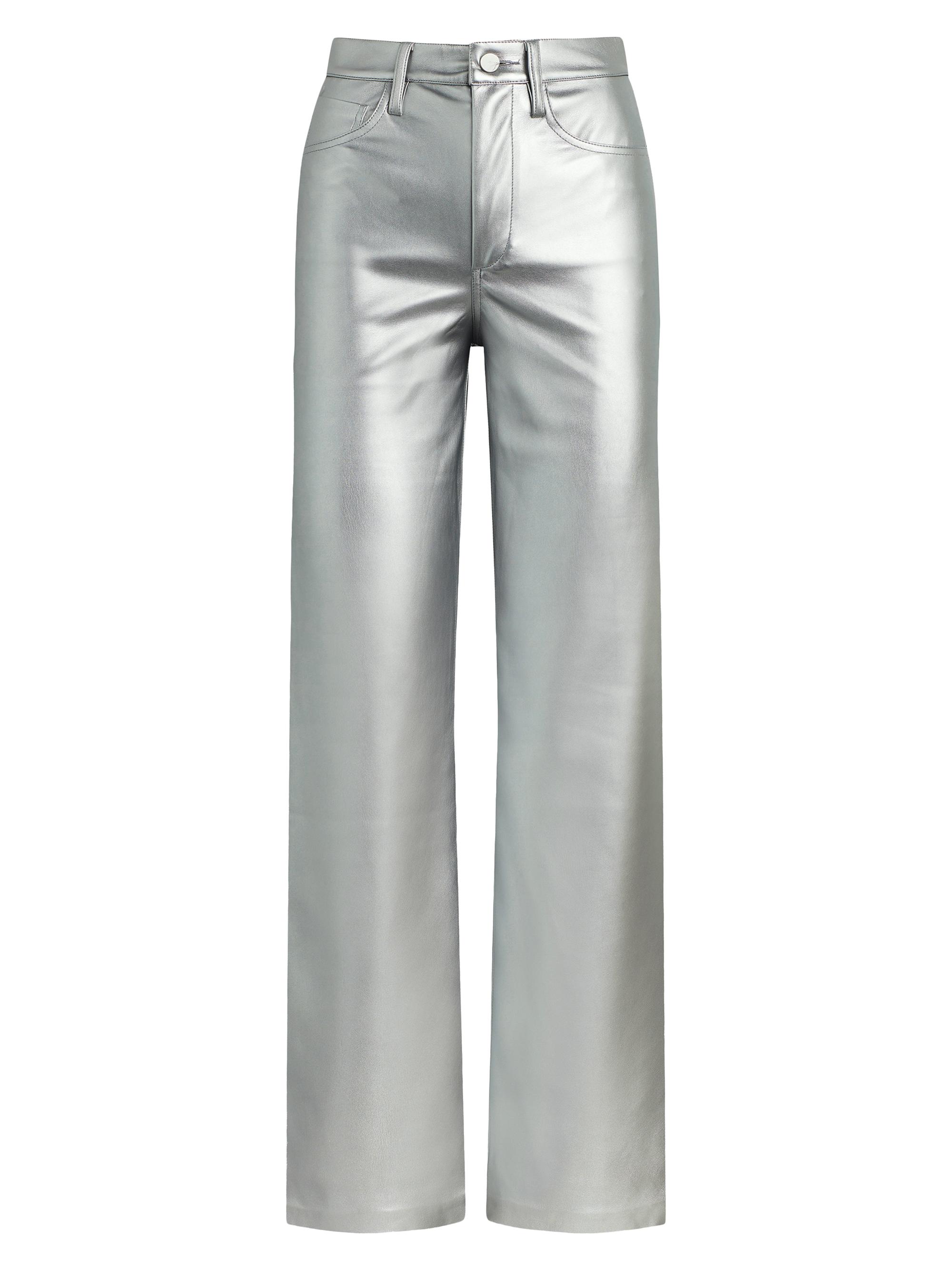 Joe's Jeans Women's Margot Metallic Faux Leather Pants - Plated Silver