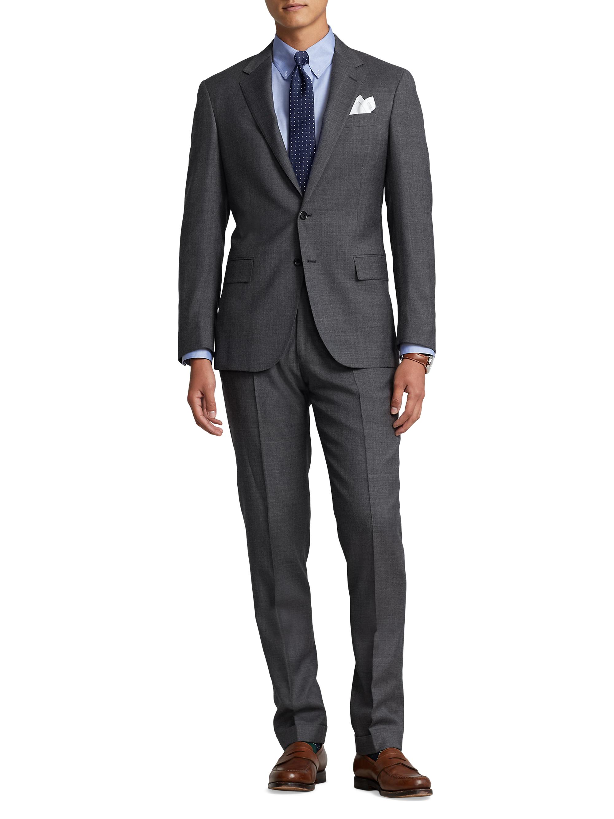 RALPH LAUREN シルク絹100% シングル3Bスカートスーツ11 0415825661341_MEDIUMGREYMULTI?