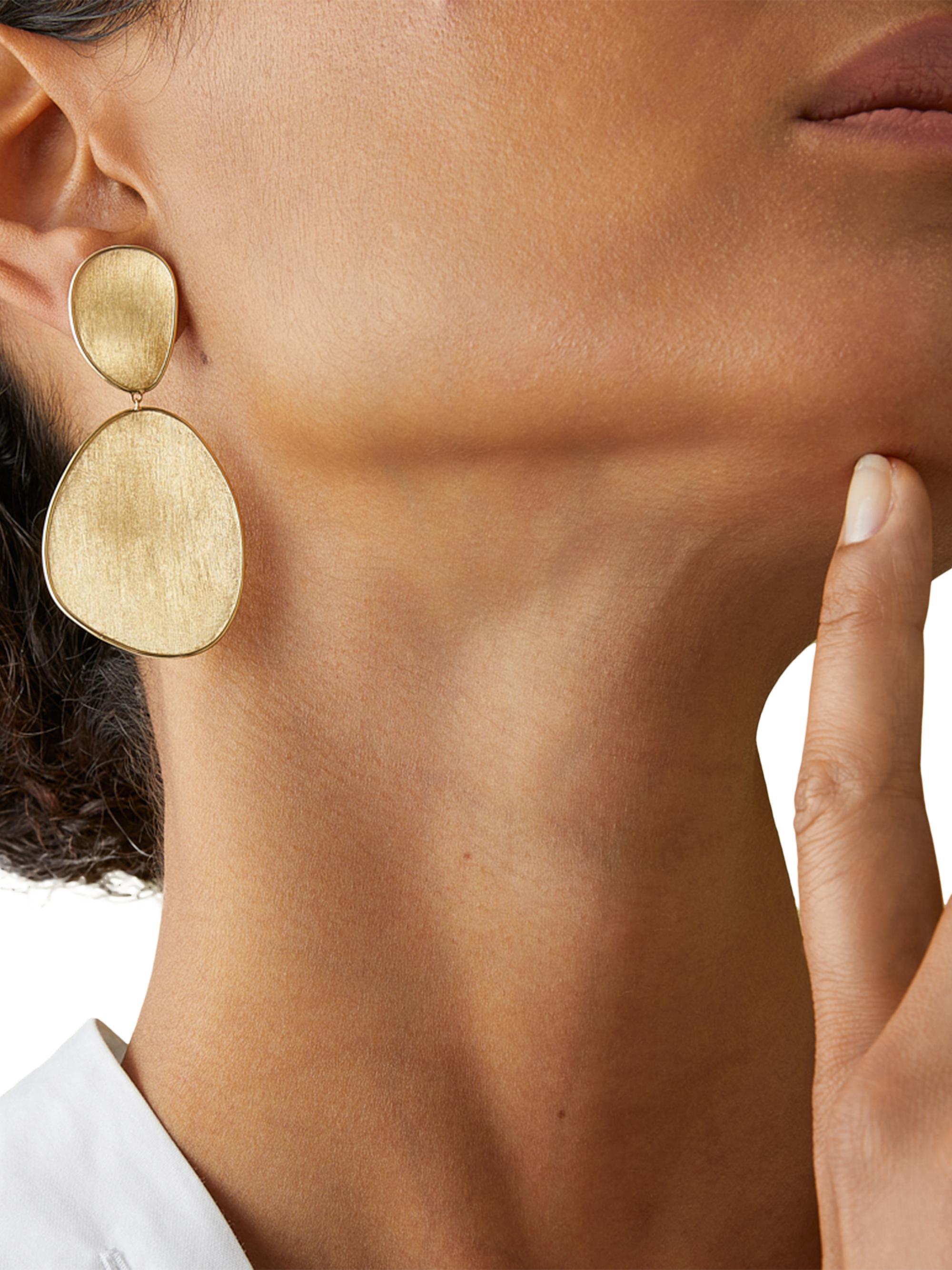 Marco Bicego Lunaria 18K Yellow Gold Double-Drop Earrings | Saks