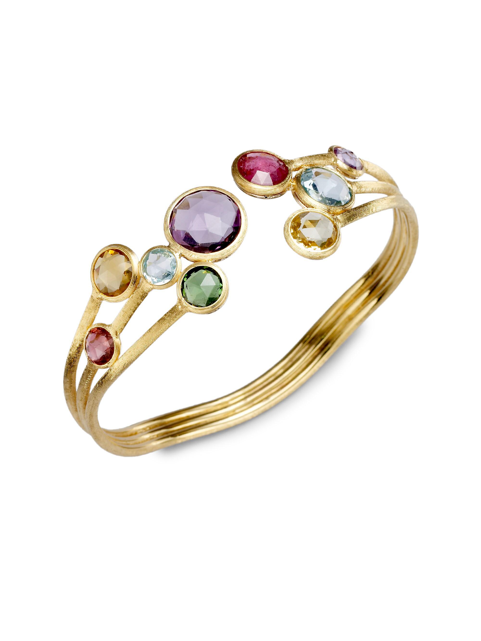 Marco Bicego Women's Jaipur Semi-Precious Multi-Stone & 18K Yellow Gold Three-Row Cuff Bracelet - Gold Multi