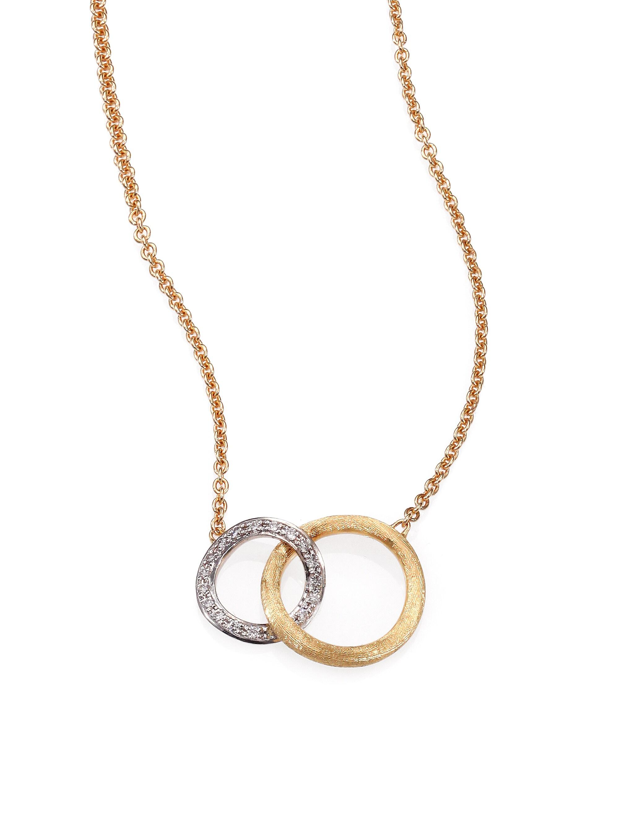 Marco Bicego Women's Jaipur Link Diamond, 18K White & Yellow Gold Pendant Necklace - Gold