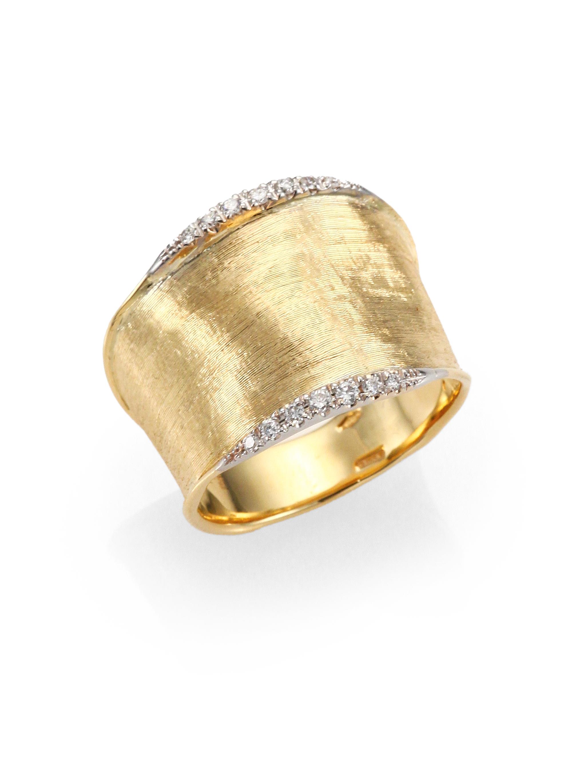 Marco Bicego Lunaria Diamond & 18K Yellow Gold Band Ring - Gold