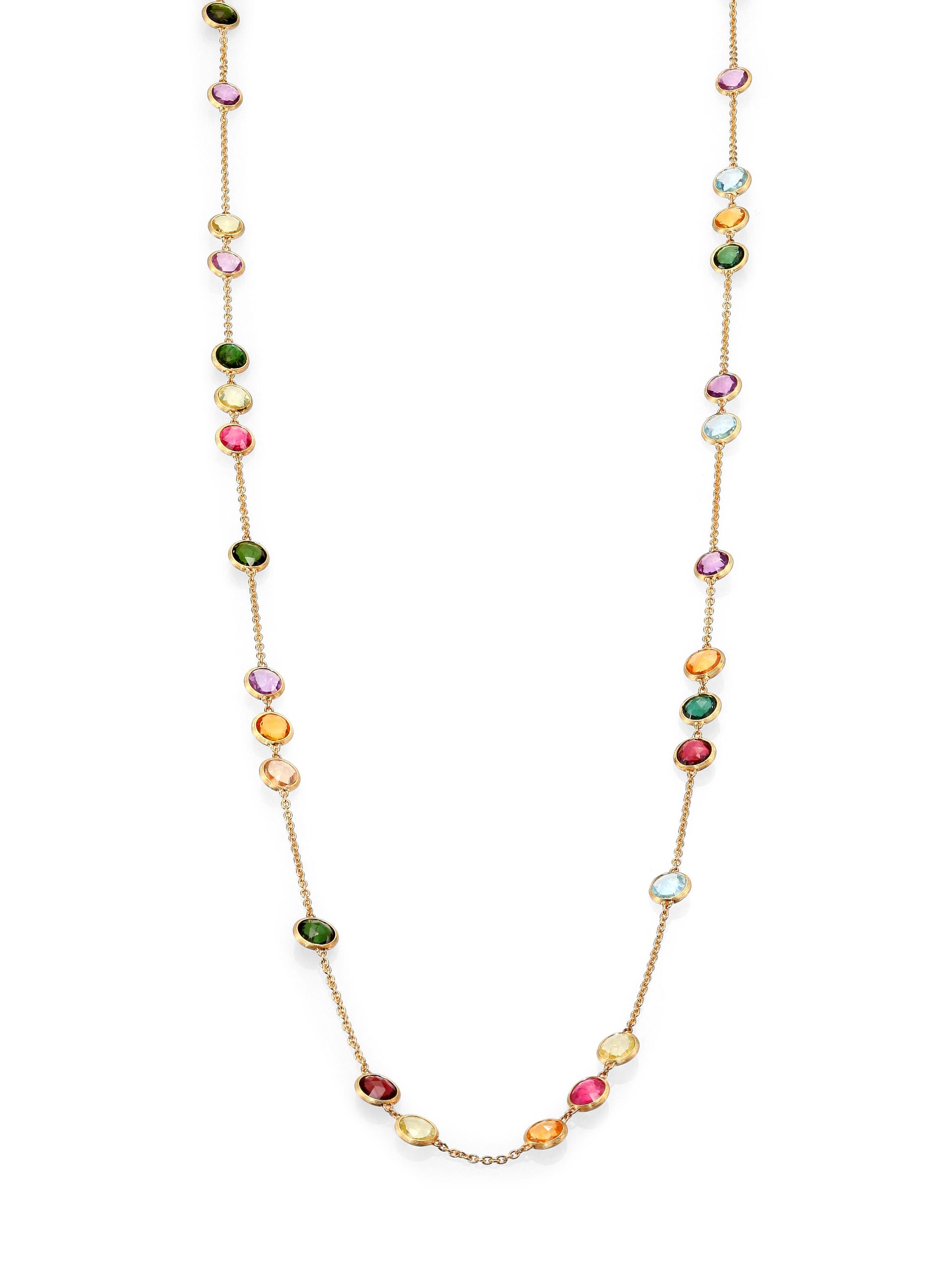 Marco Bicego Women's Mini Jaipur Semi-Precious Multi-Stone Long Station Necklace - Gold