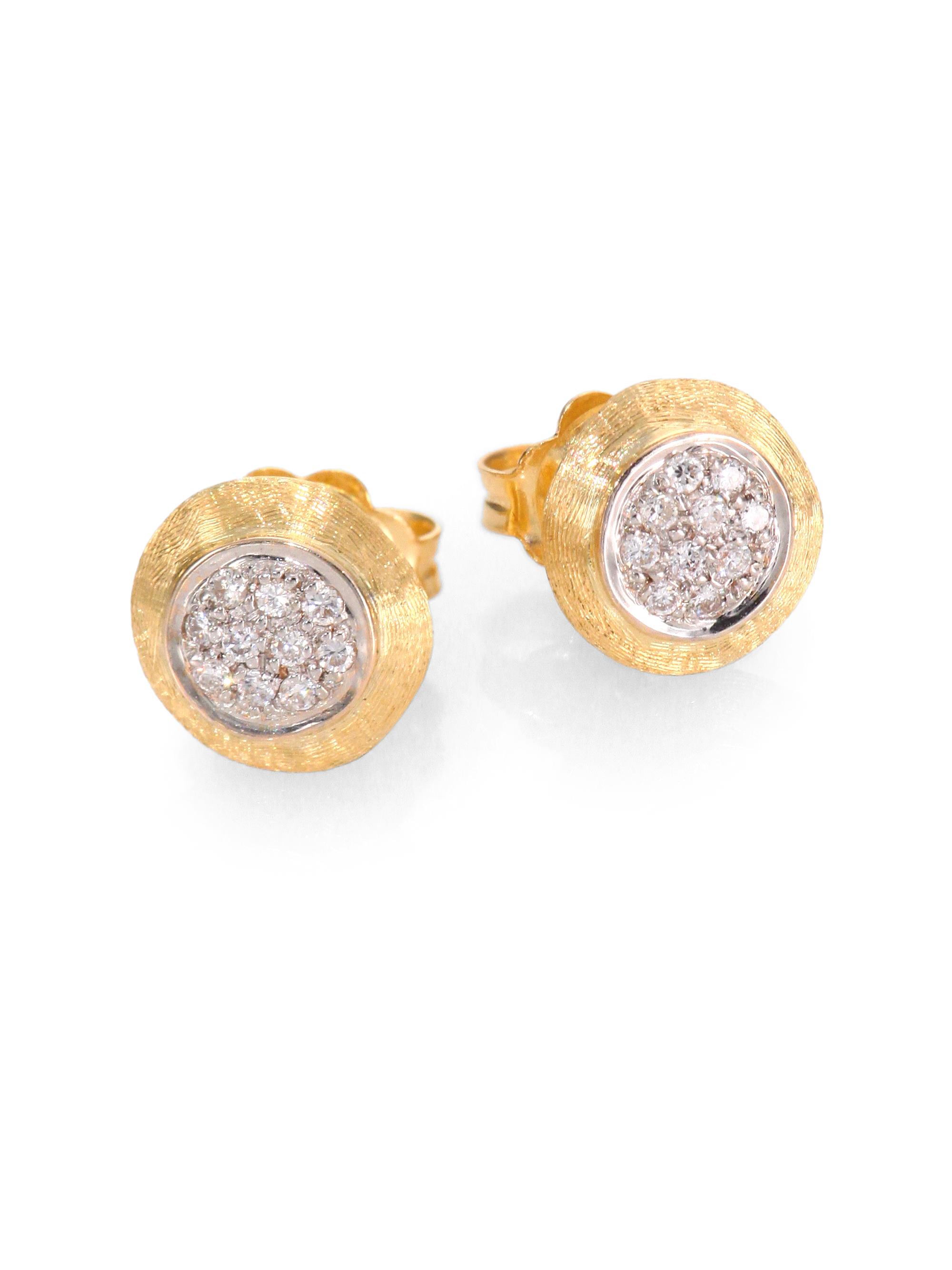 Marco Bicego Women's Delicati Diamond, 18K Yellow & White Gold Stud Earrings - Gold