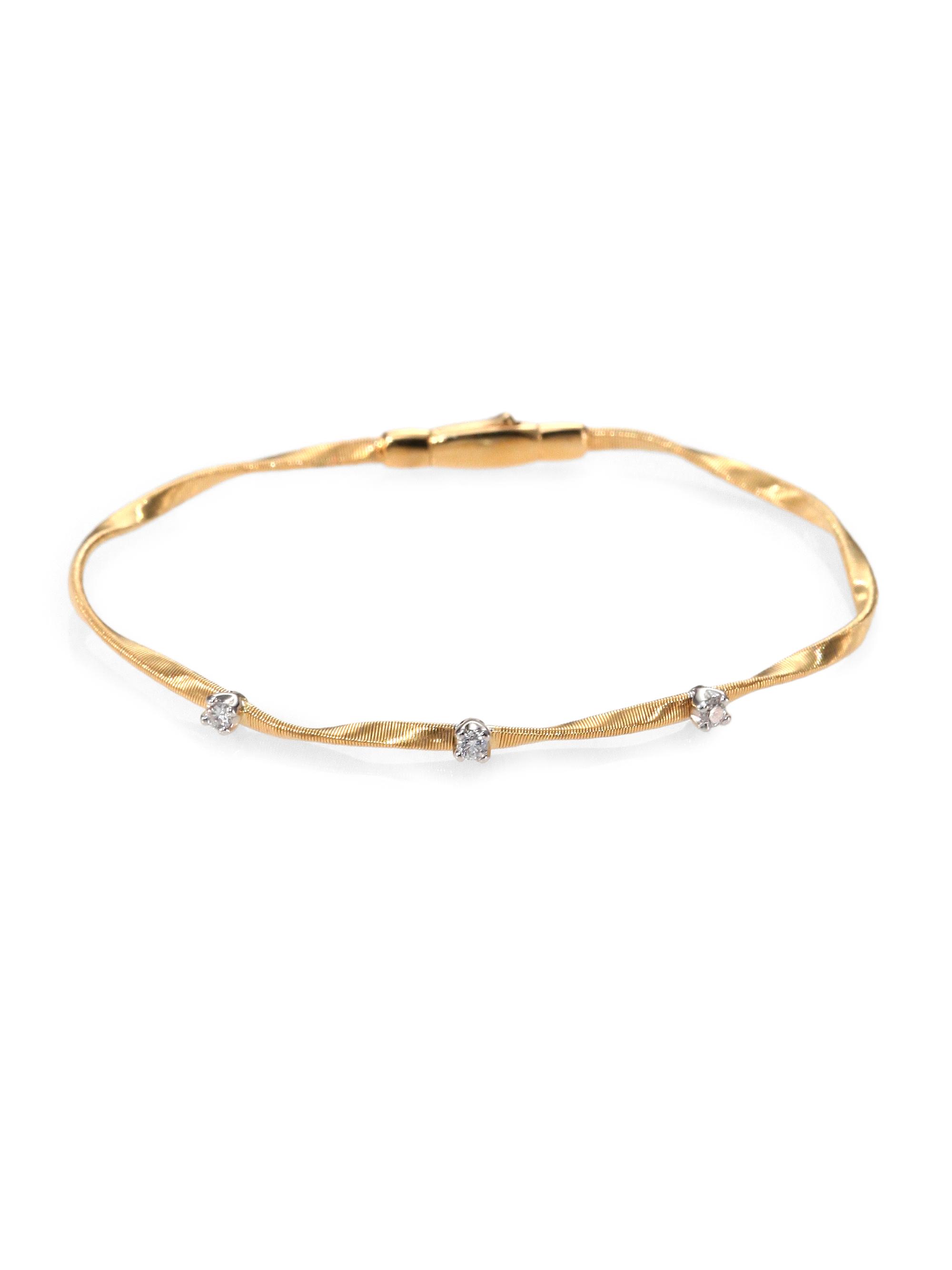 Marco Bicego Women's Marrakech 18K Yellow Gold & Diamond Twisted Strand Bracelet - Yellow Gold