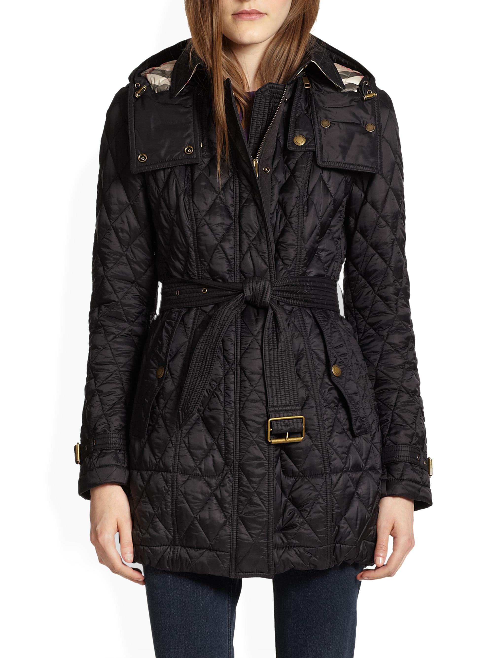 Burberry Women's Finsbridge Belted Quilted Jacket - Black Medium