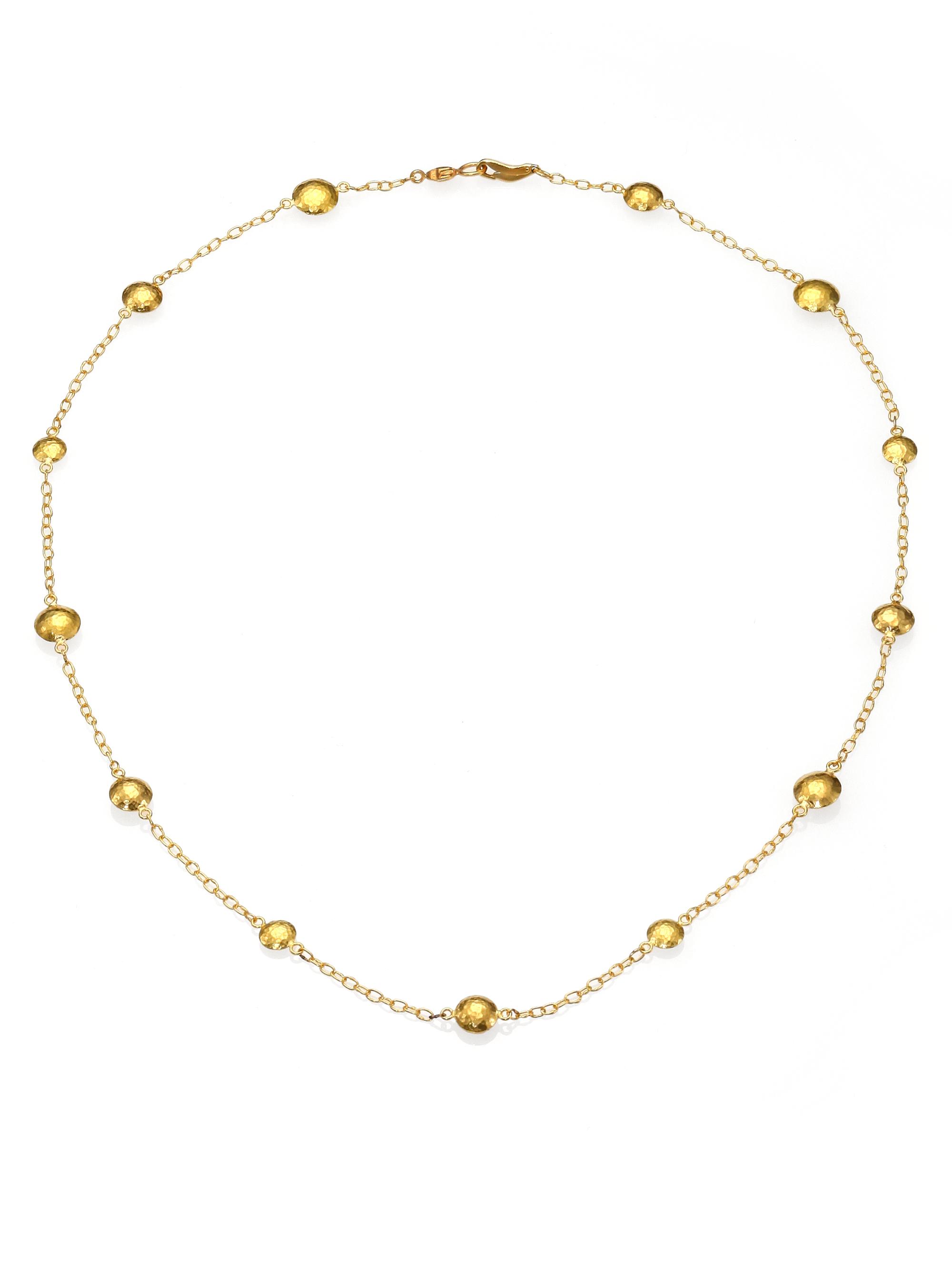 Gurhan Women's Lentil 24K Yellow Gold Mini Station Necklace - Gold