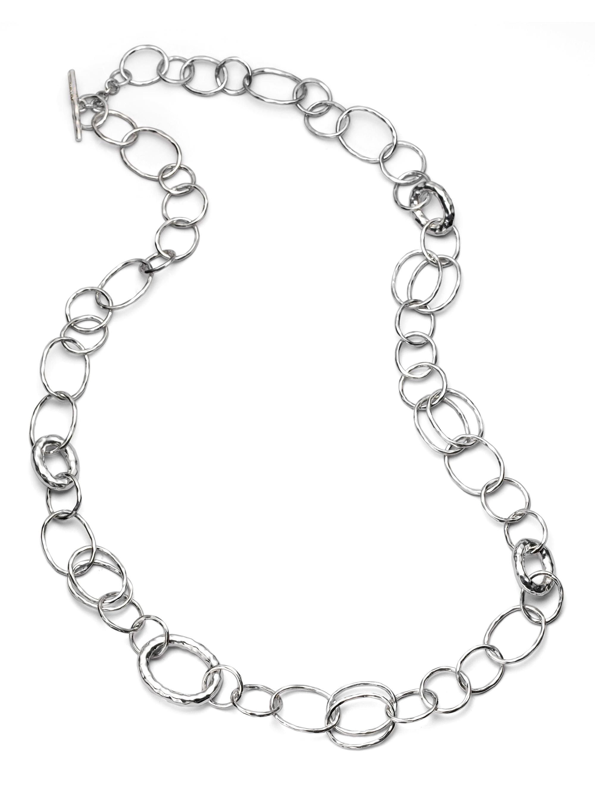 Ippolita Women's Classico Long Sterling Silver Hammered Bastille Link Chain Necklace - Silver