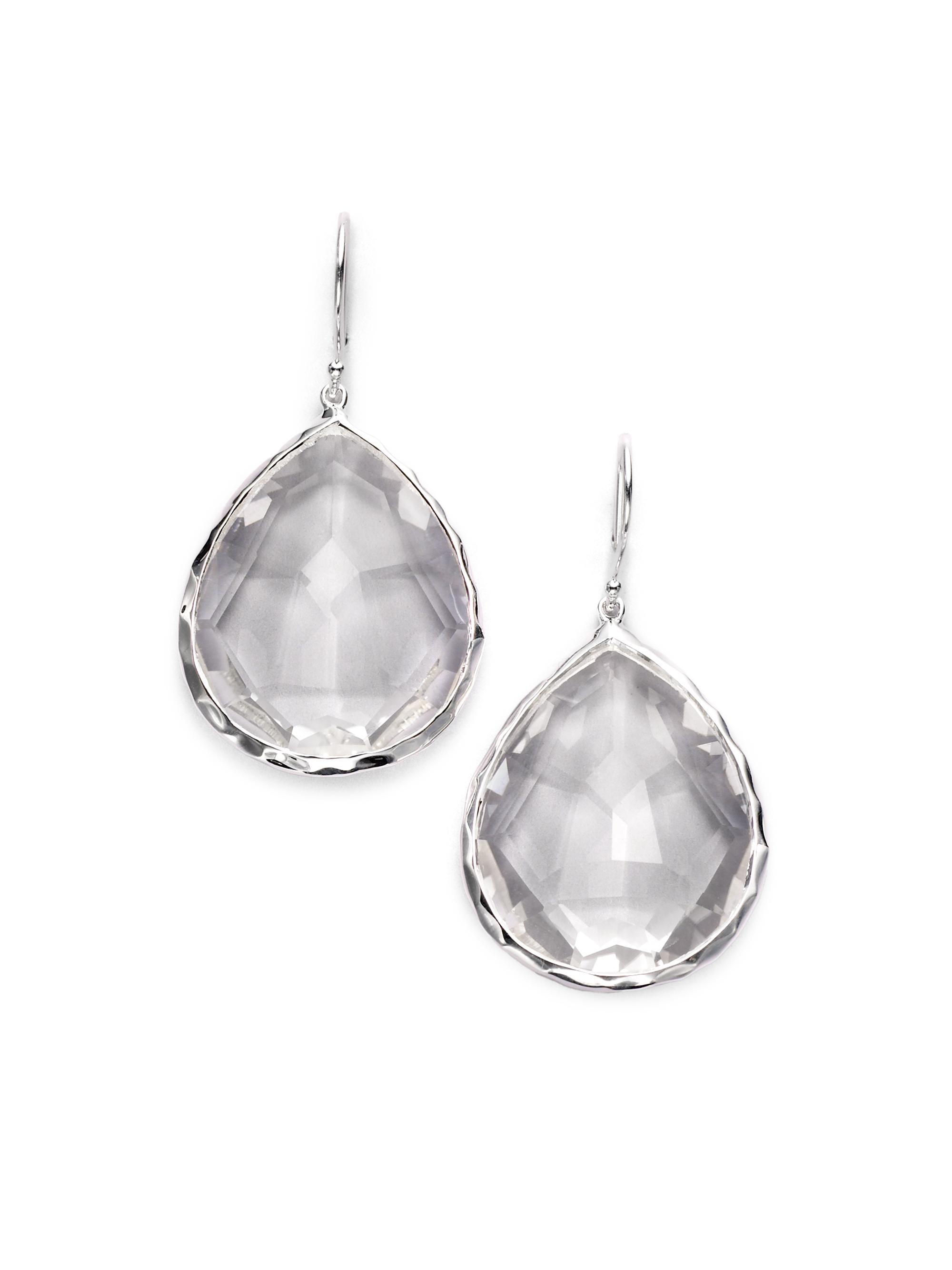 Ippolita Women's Rock Candy Clear Quartz & Sterling Silver  Teardrop Earrings - Silver
